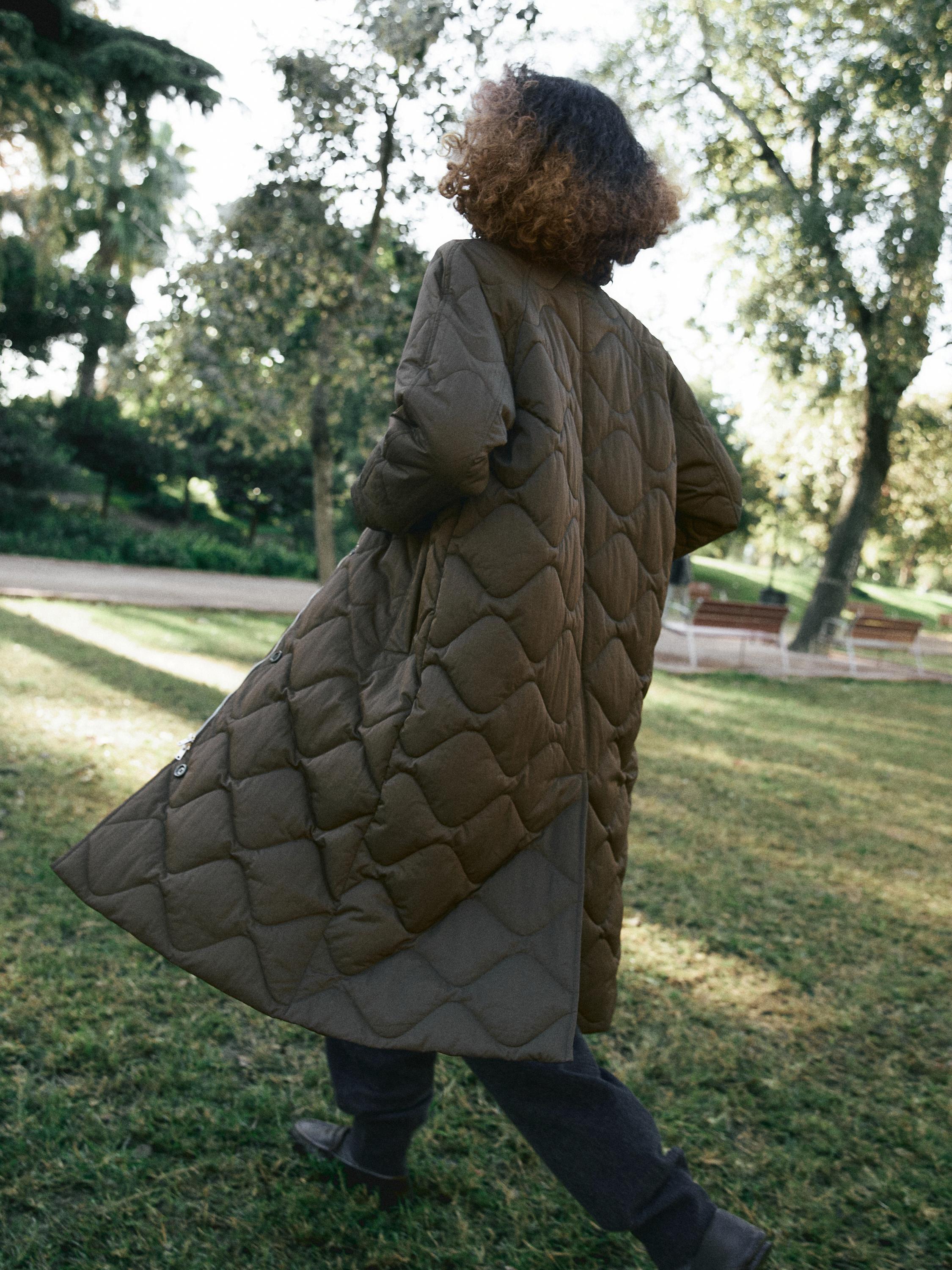 Veste longue matelassée déperlante