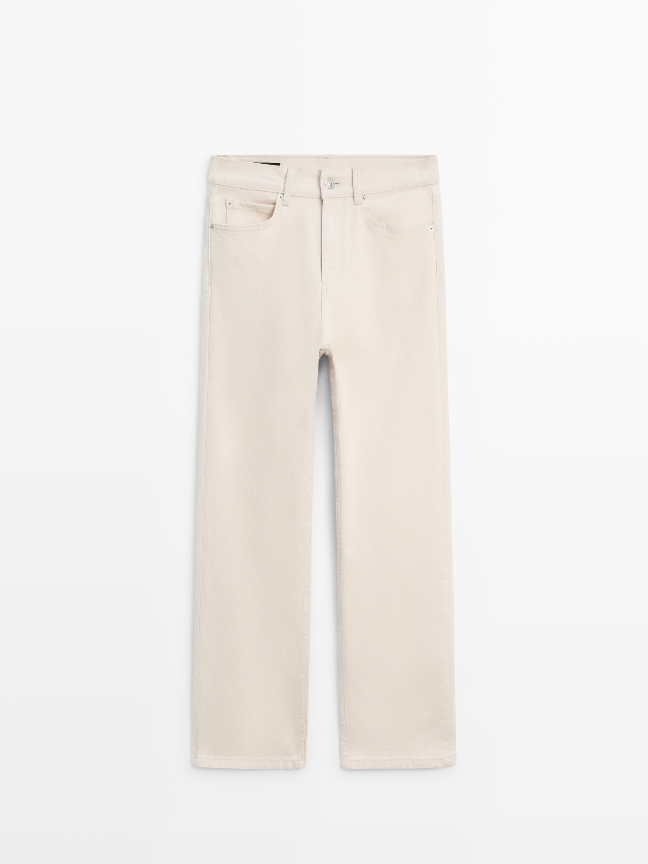 Džíny straight fit se středně vysokým pasem