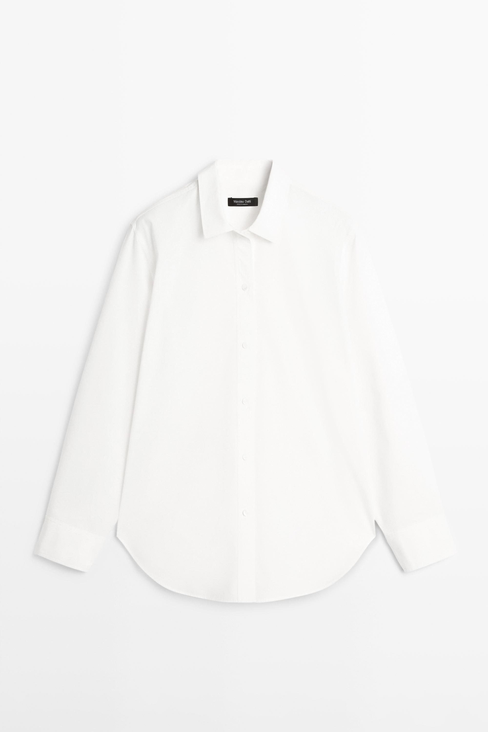 100% cotton poplin shirt — WHITE