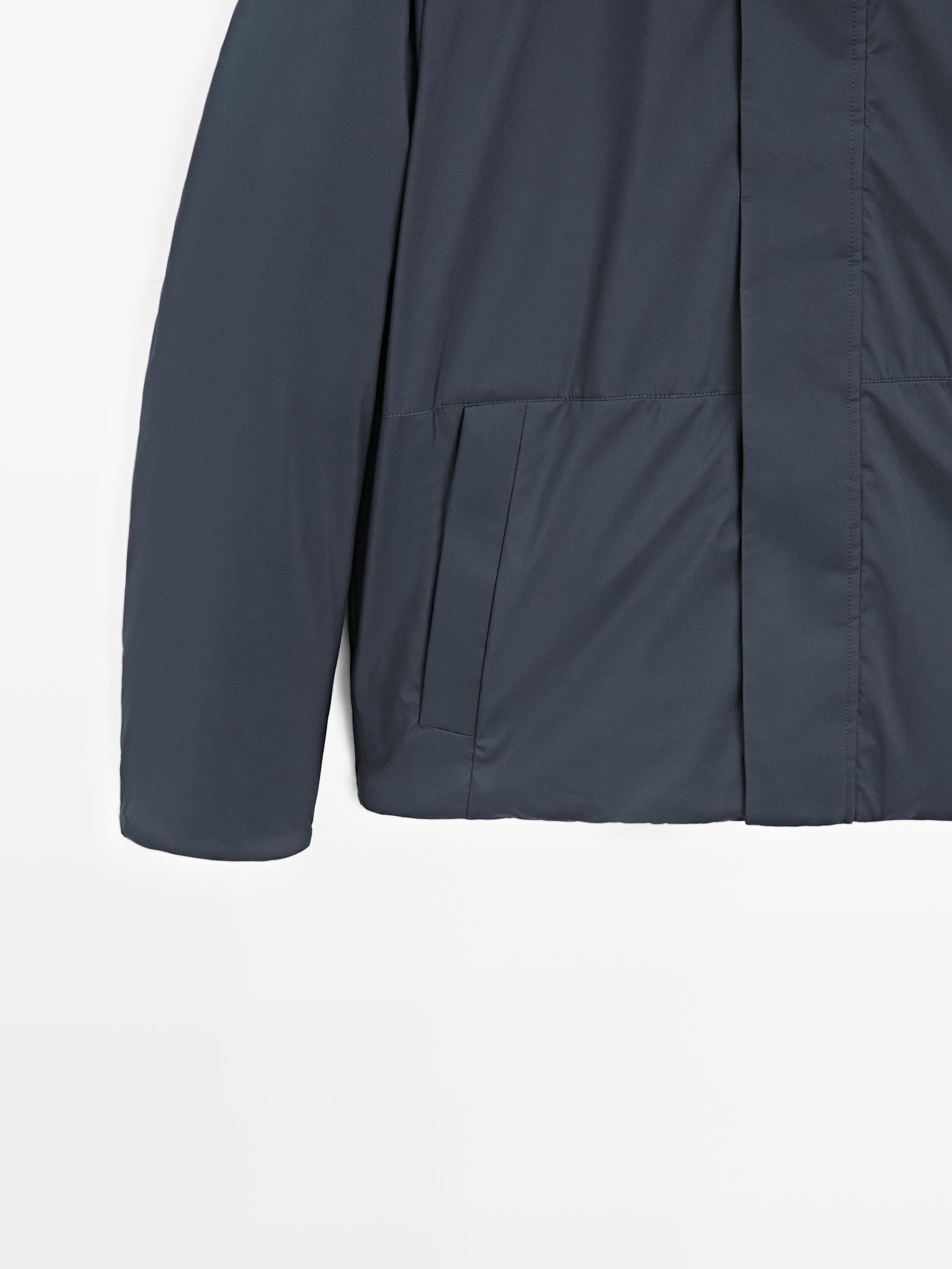 Short water-repellent puffer jacket — DARK NAVY