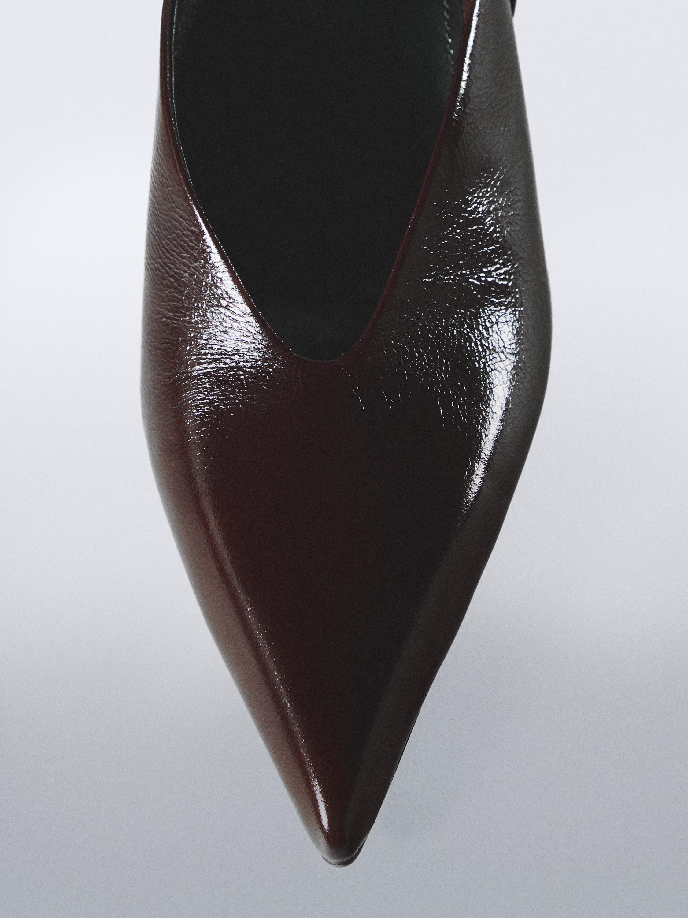High-heel slingback shoes — BURGUNDY