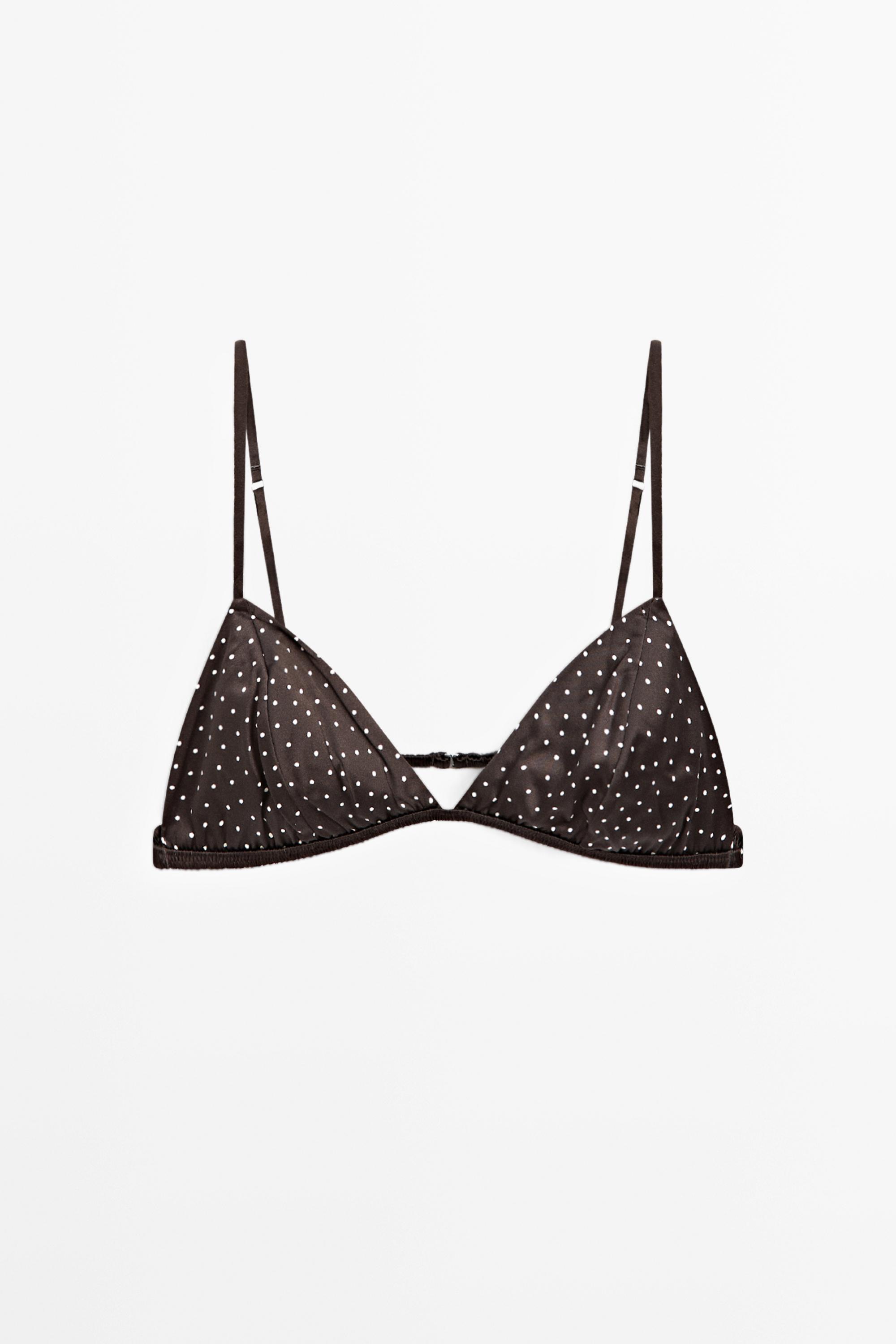 Polka dot bra — BROWN