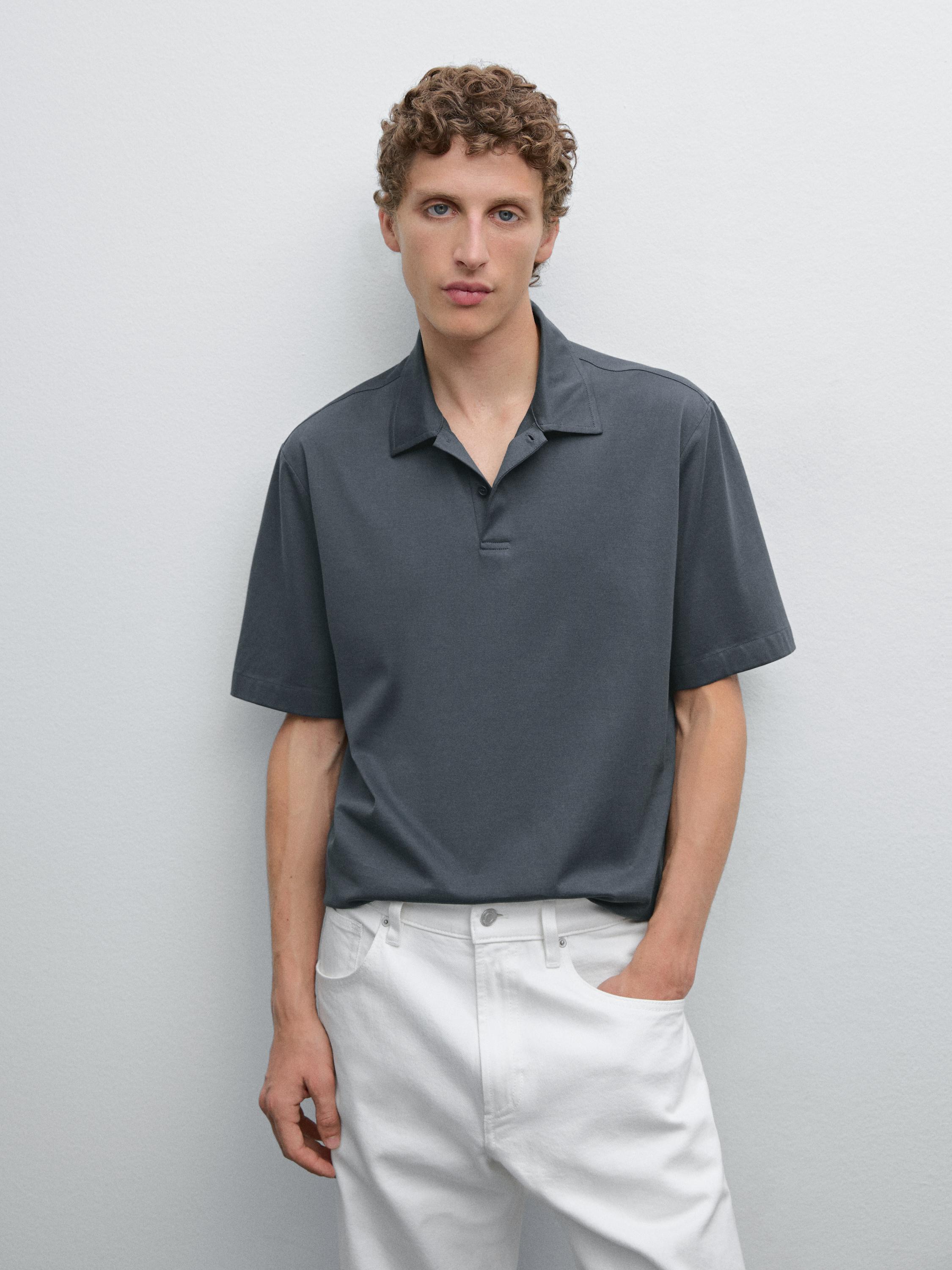Slim fit pamuklu polo yaka t-shirt