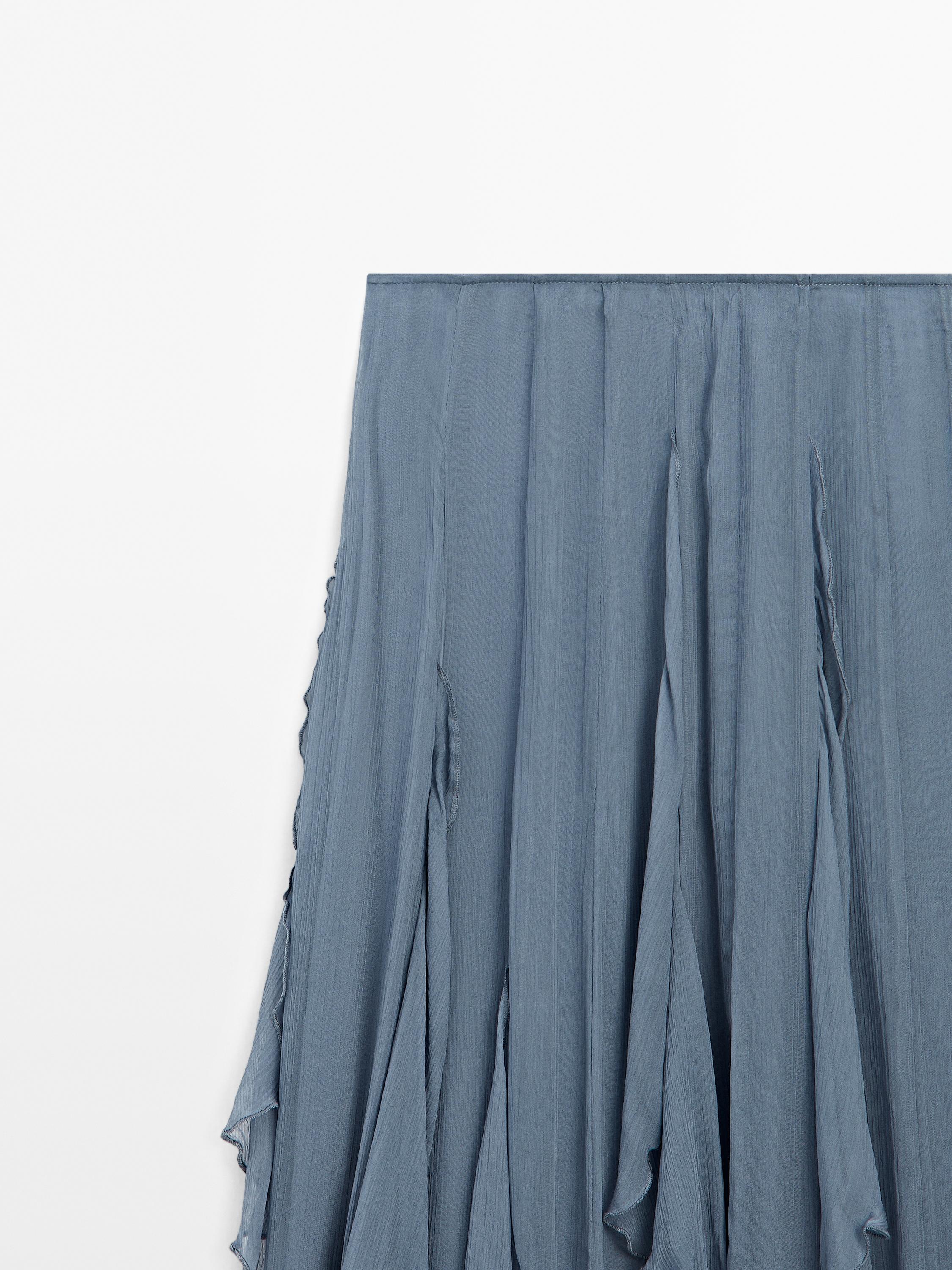 Midi skirt with ruffle detail