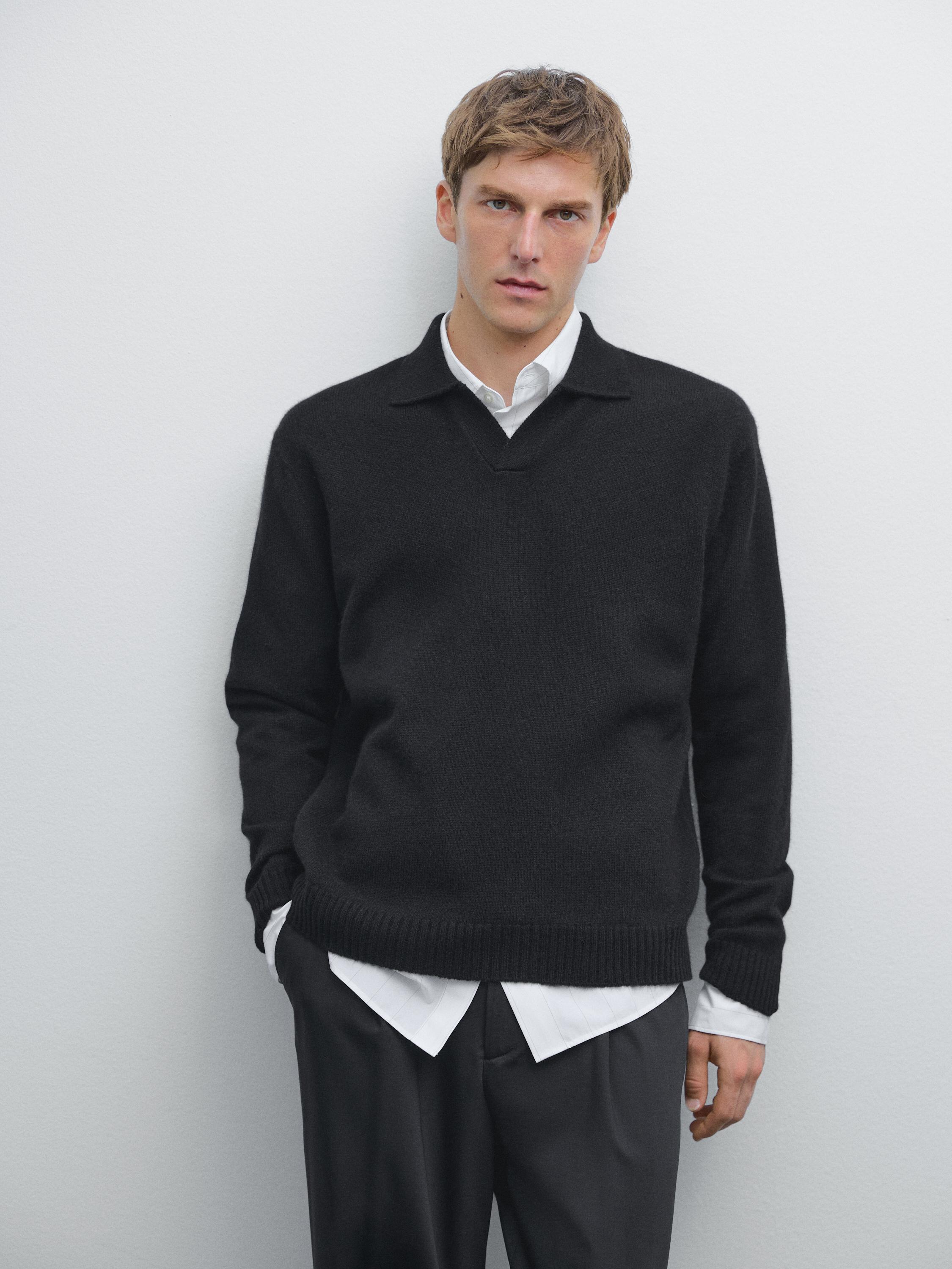 Knit 100% cashmere V-neck sweater