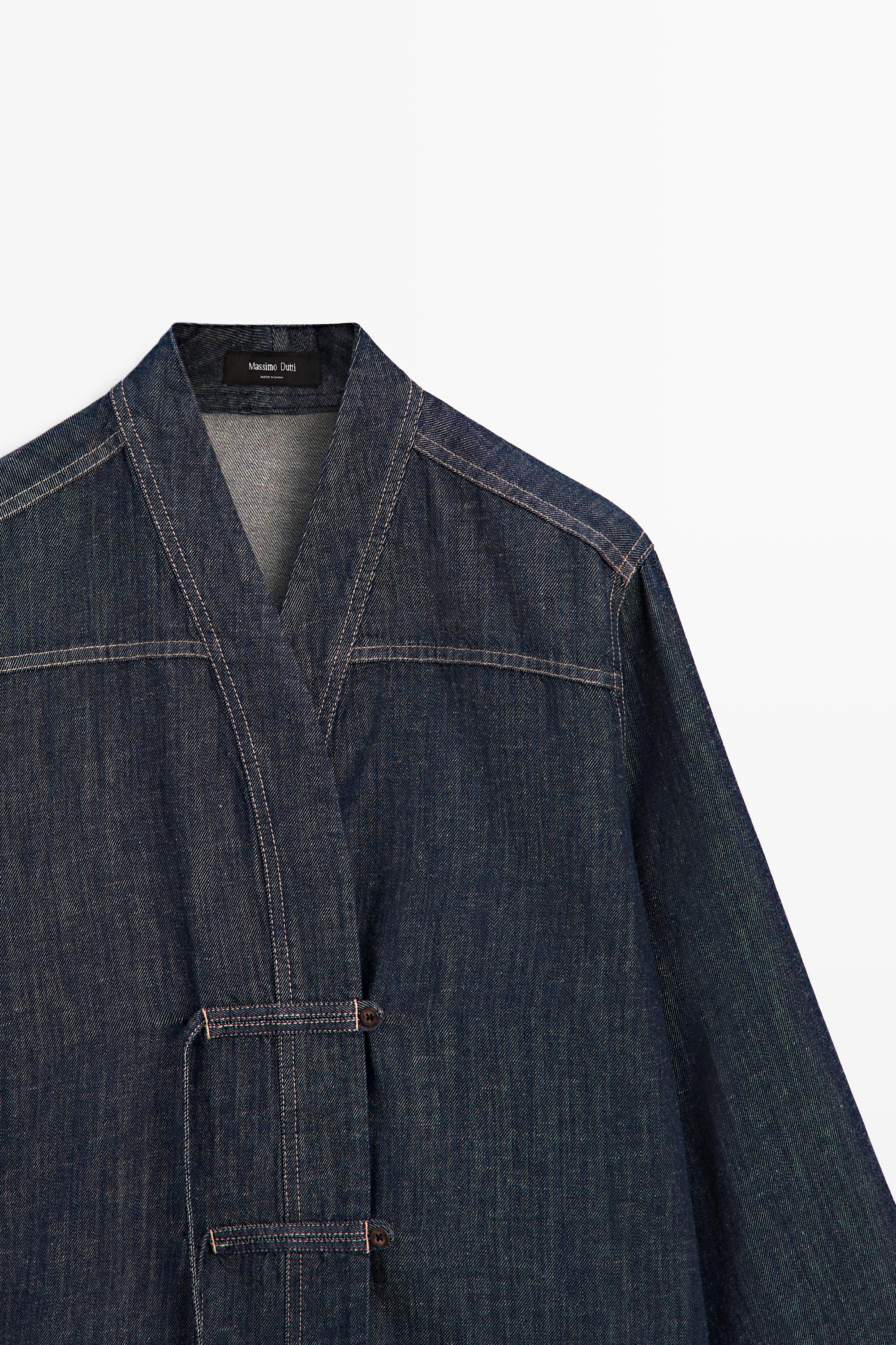 Total look denim overshirt — DARK BLUE