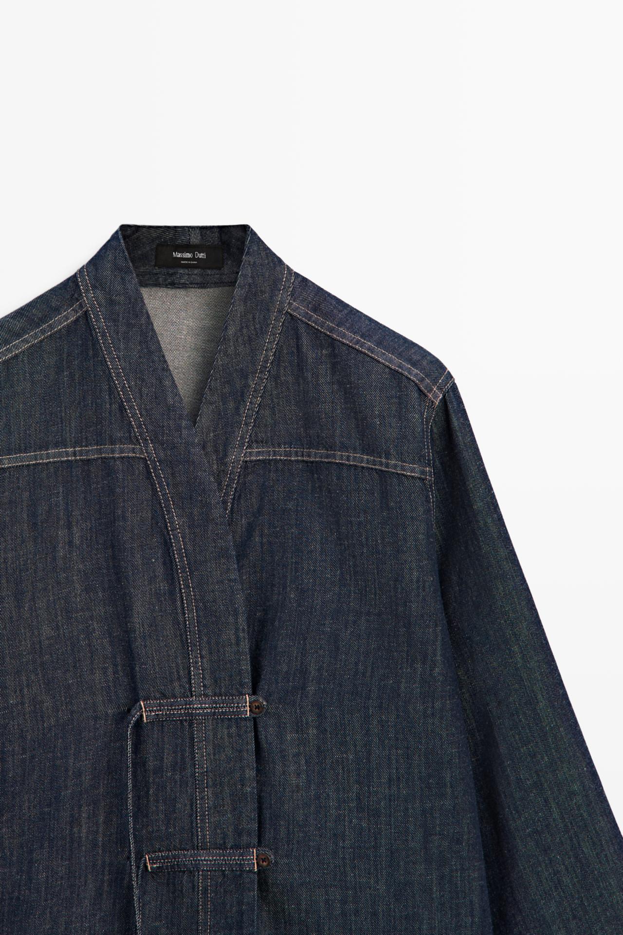 Total look denim overshirt — DARK BLUE