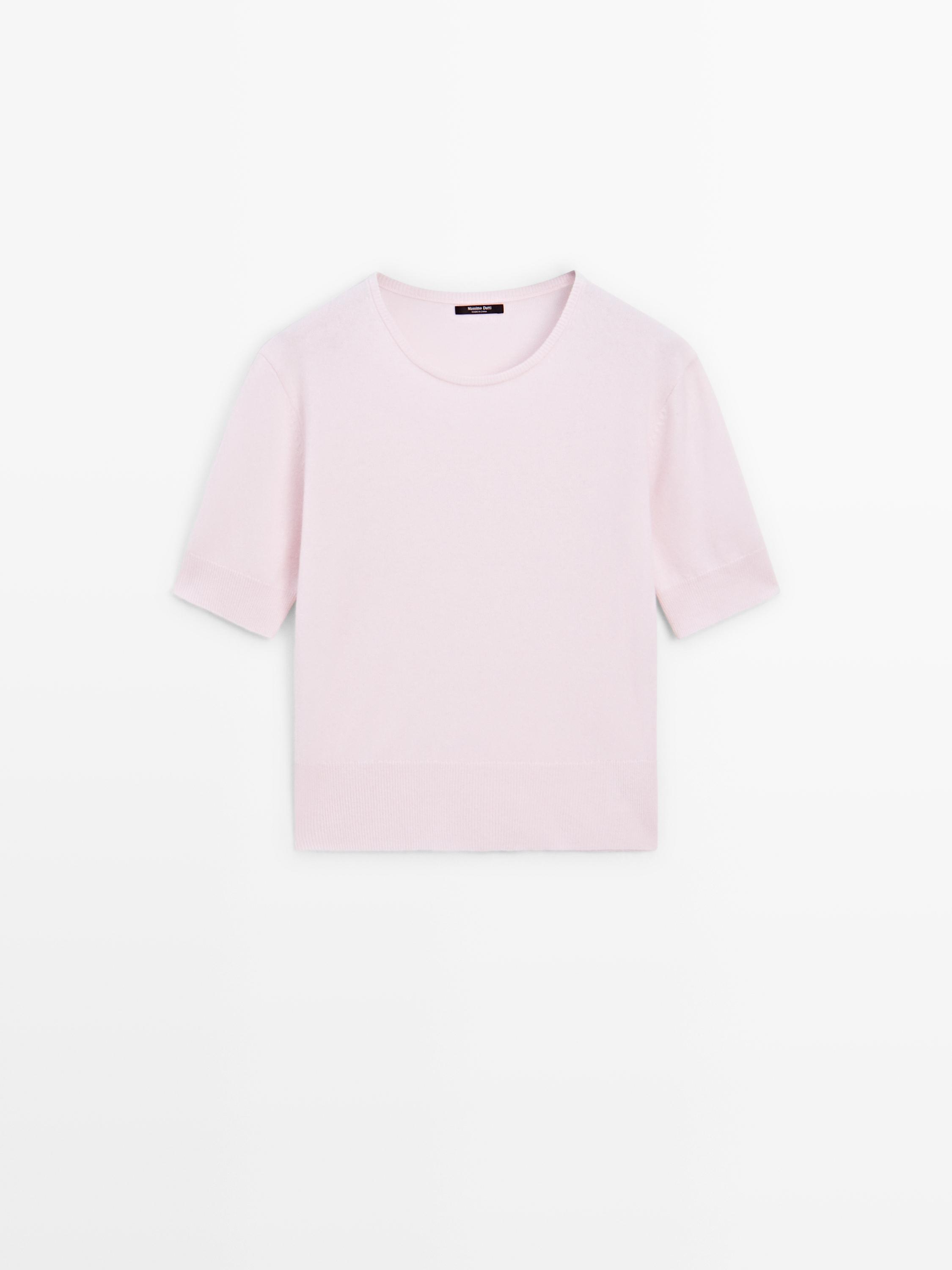 Maglia a maniche corte in misto lana