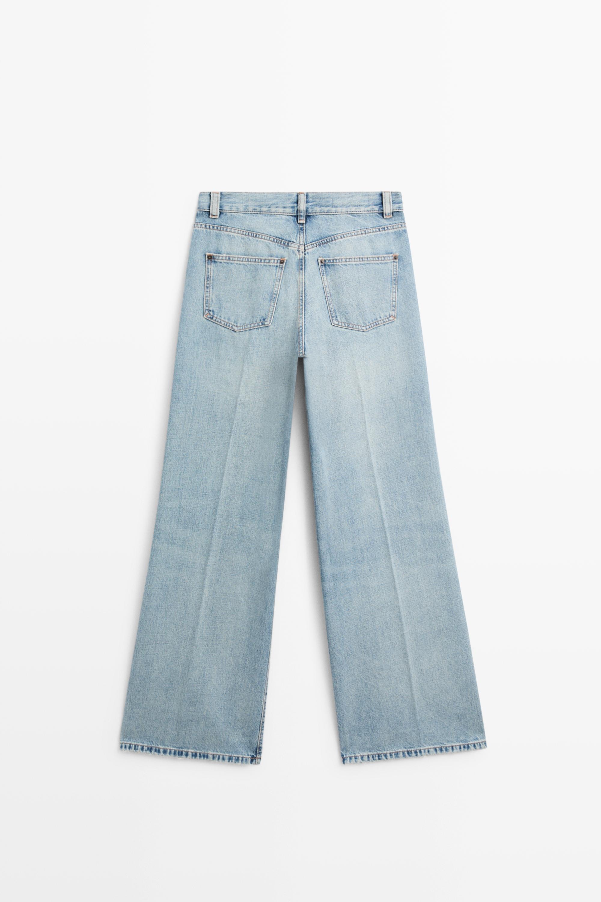 High-waist palazzo jeans — Light Blue
