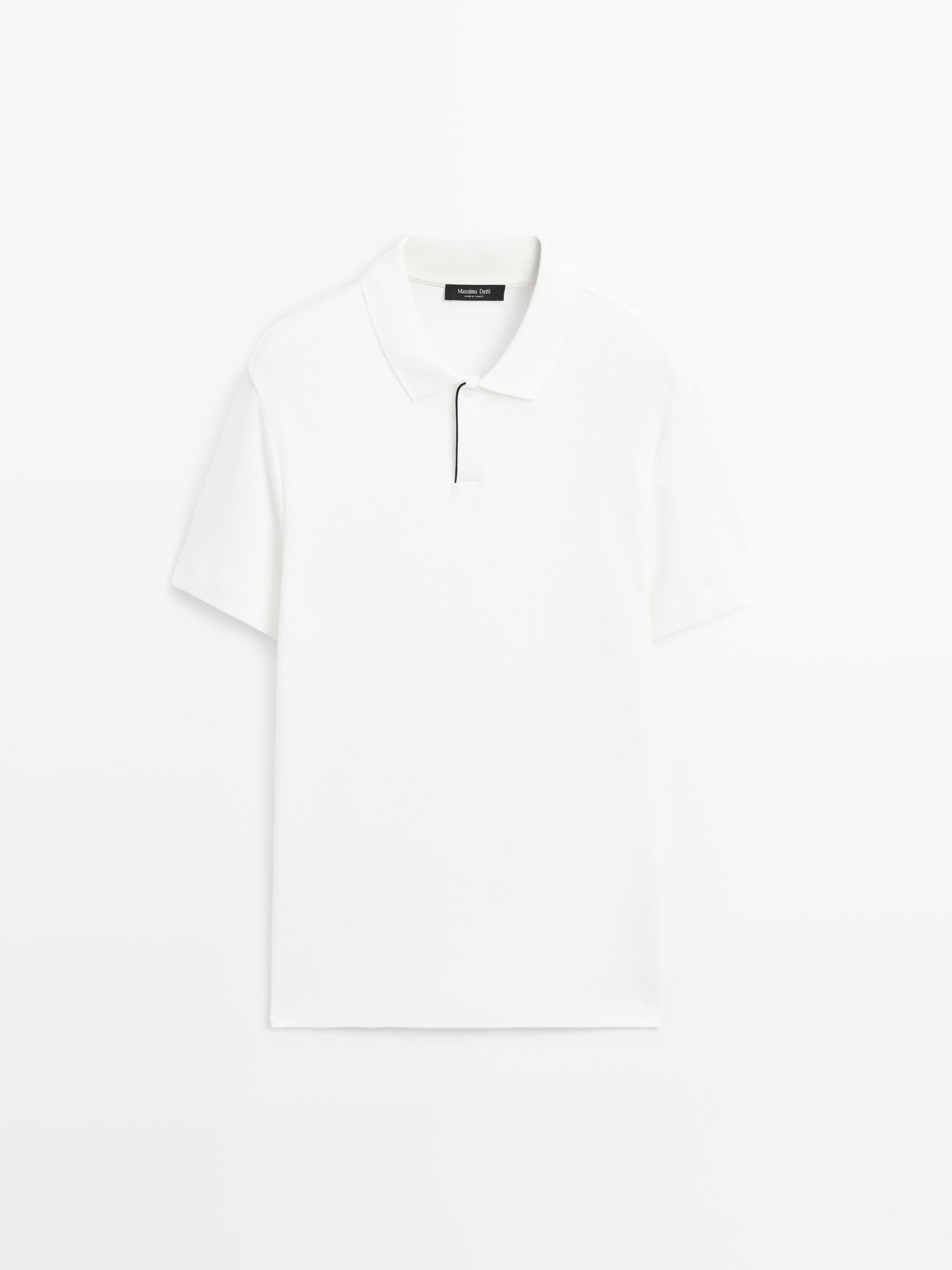 Short sleeve polo shirt with placket detail
