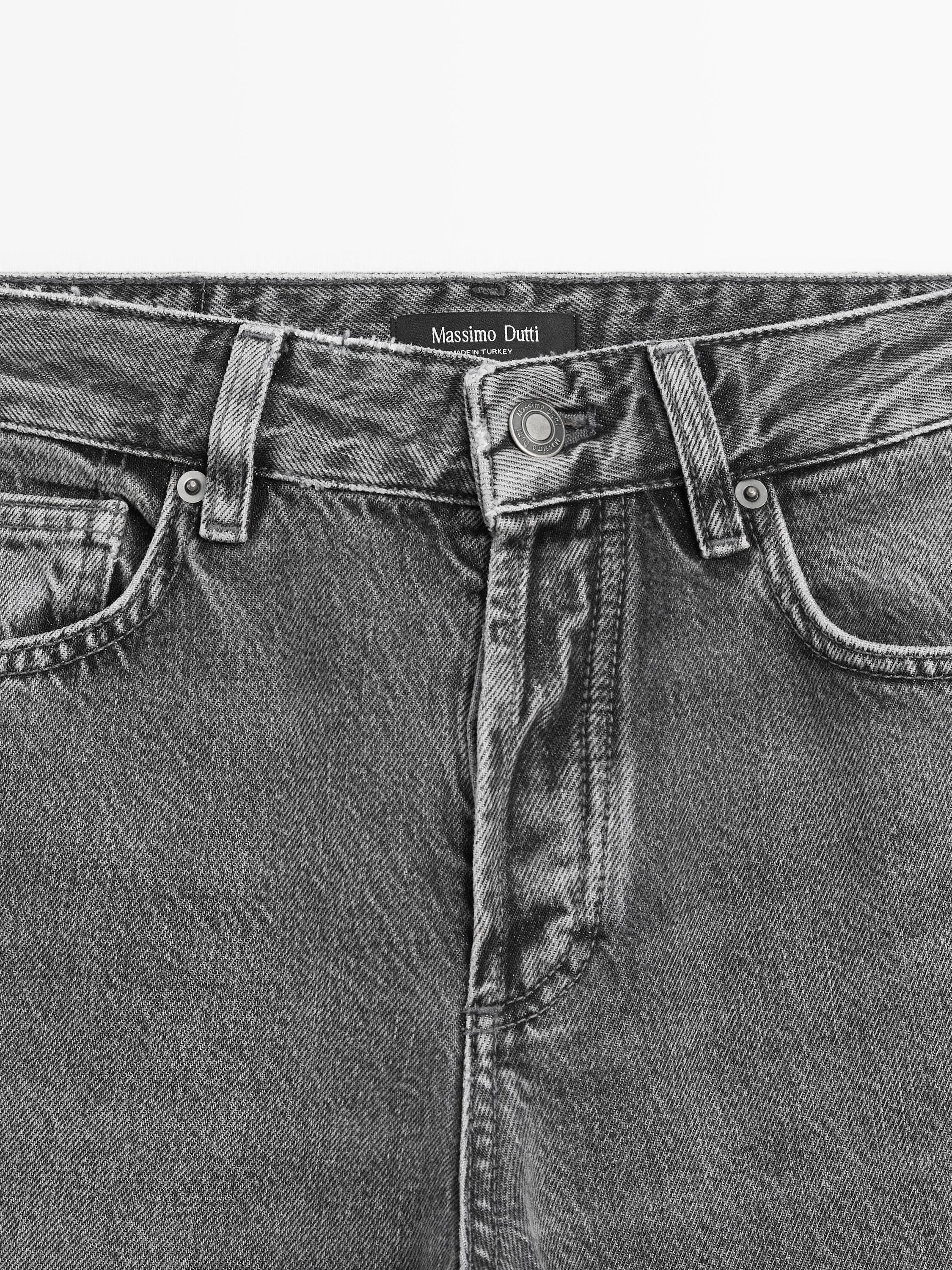 Mid-rise wide-leg jeans — CHARCOAL