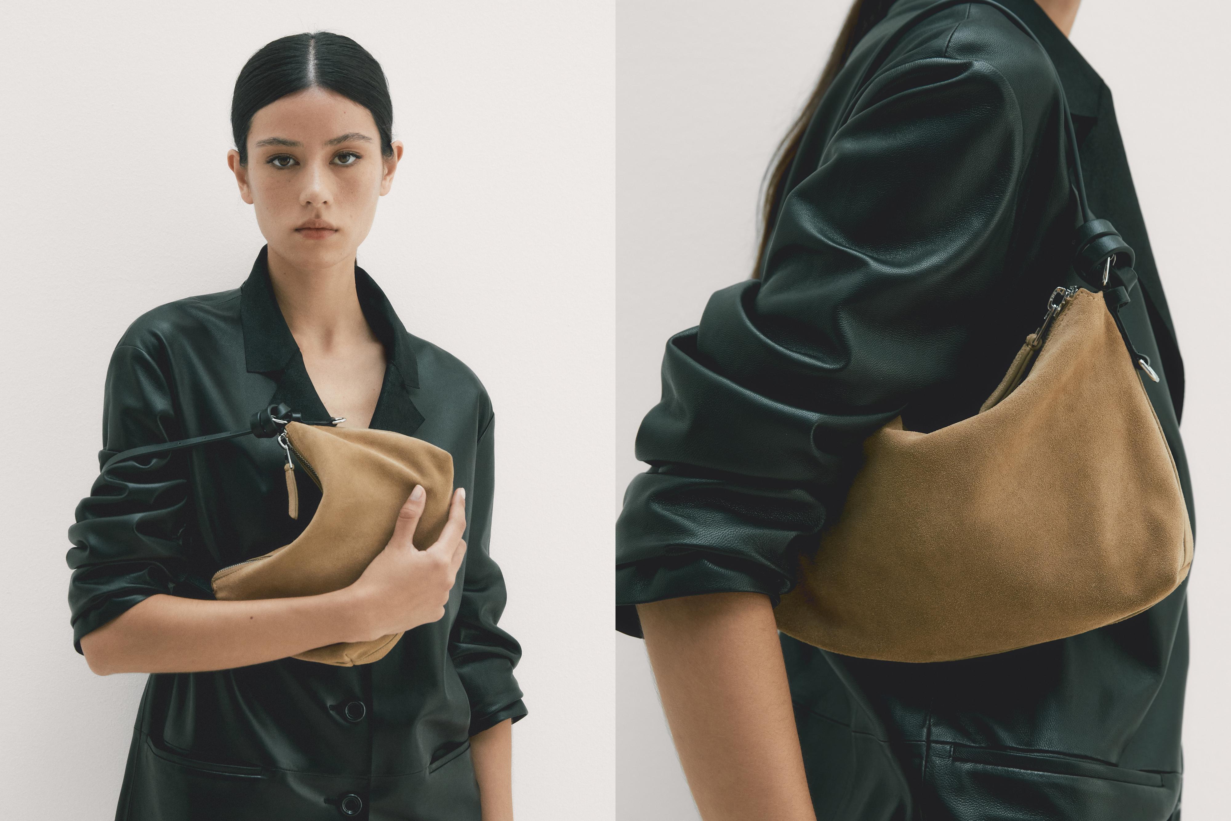 Small split suede leather bag