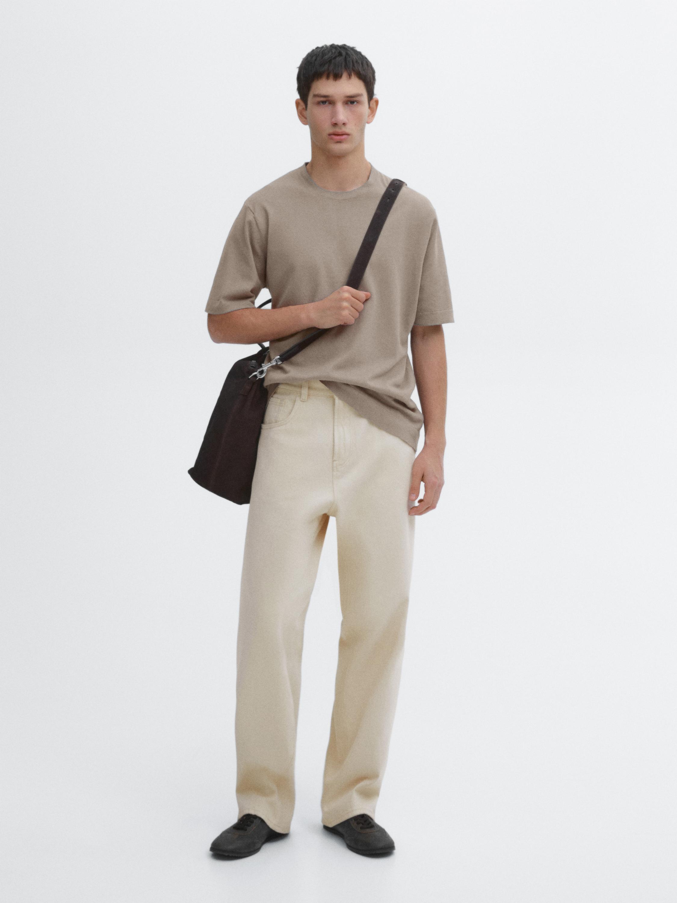 Jersey punto manga corta mezcla algodón