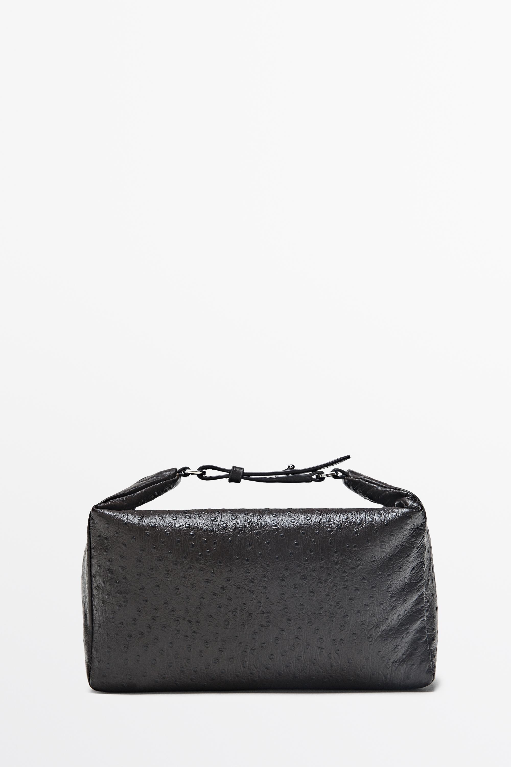 Textured nappa leather rectangular bag by Massimo Dutti