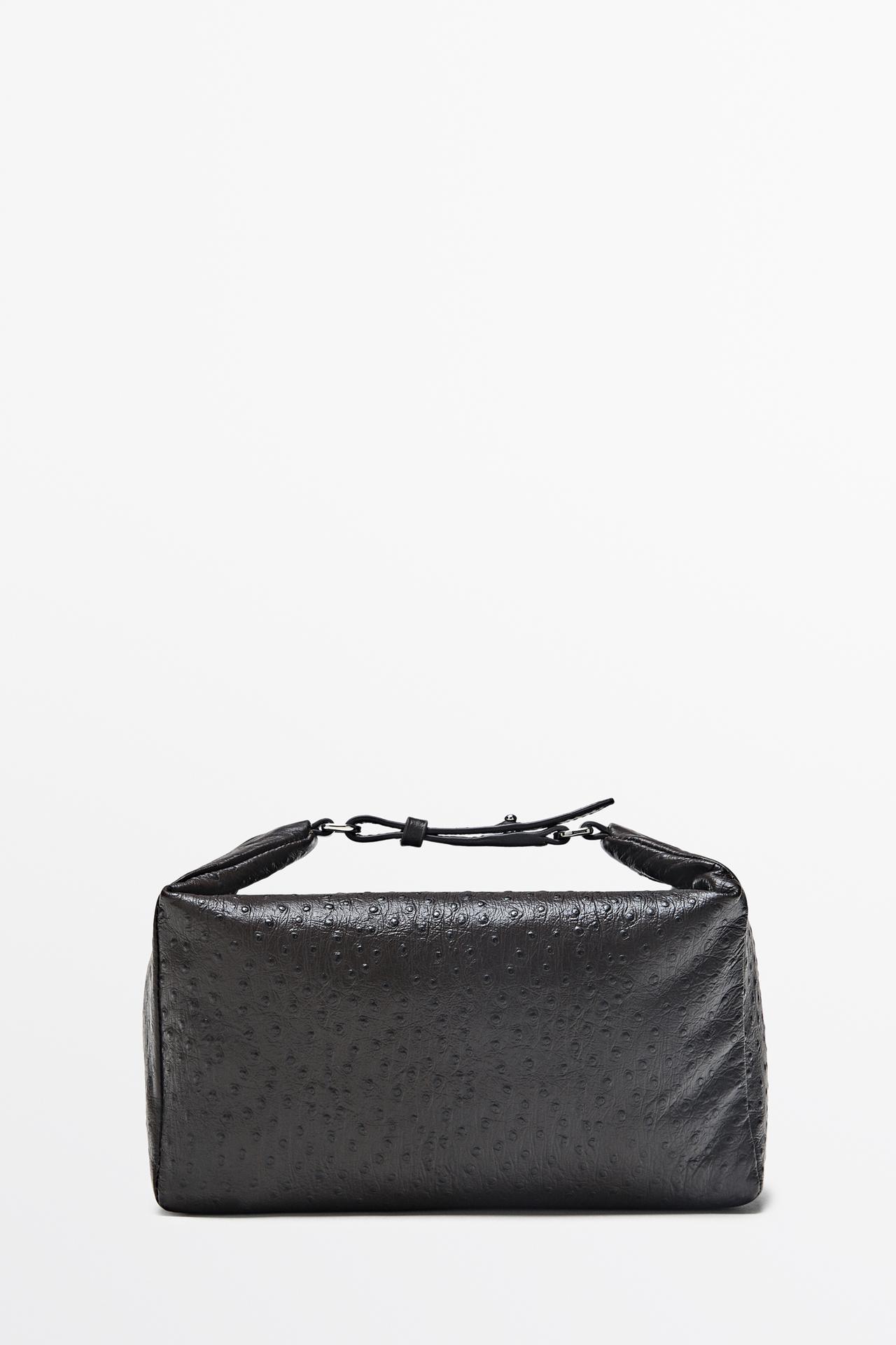 Textured nappa leather rectangular bag — BROWN