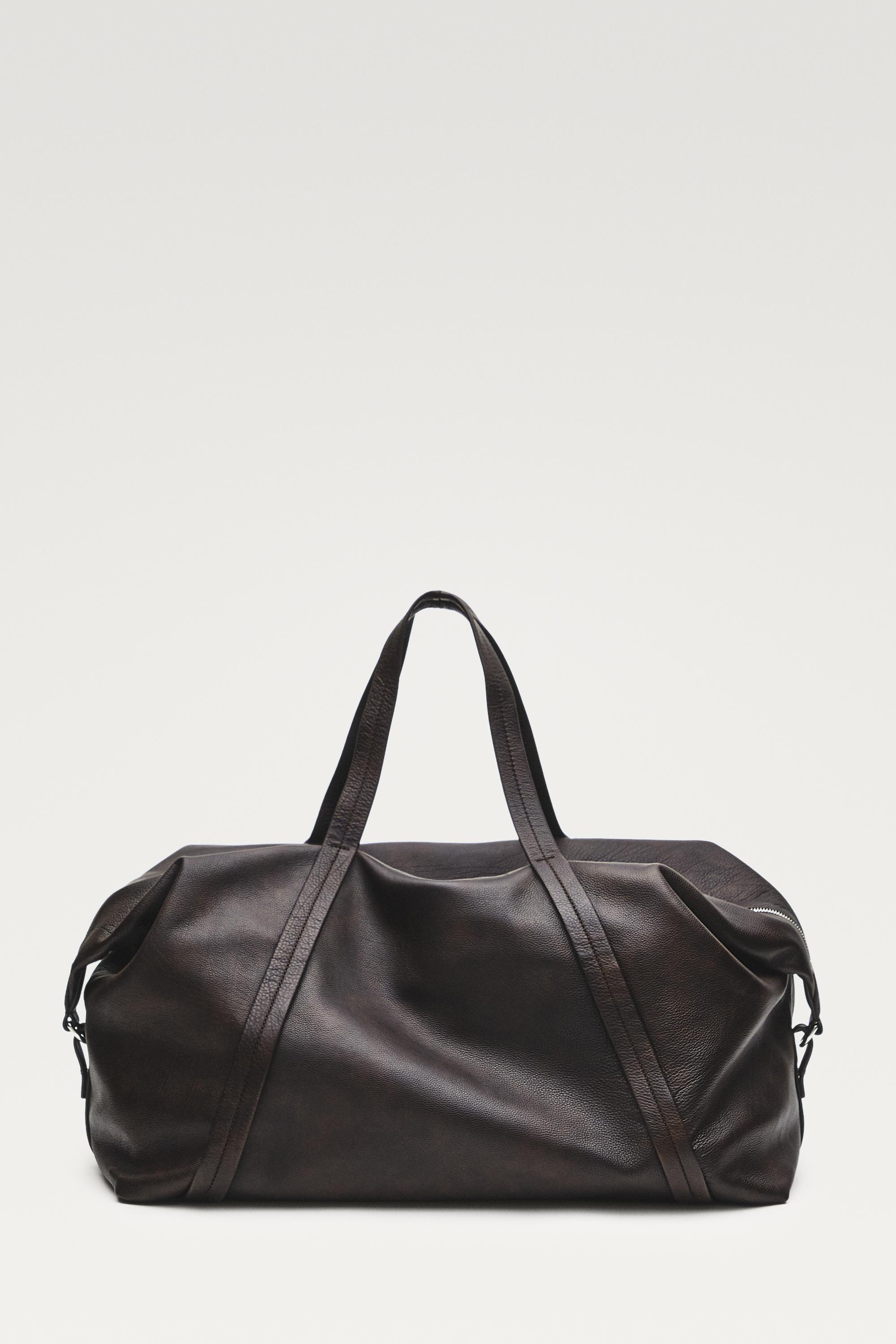 Nappa leather travel bag — BROWN
