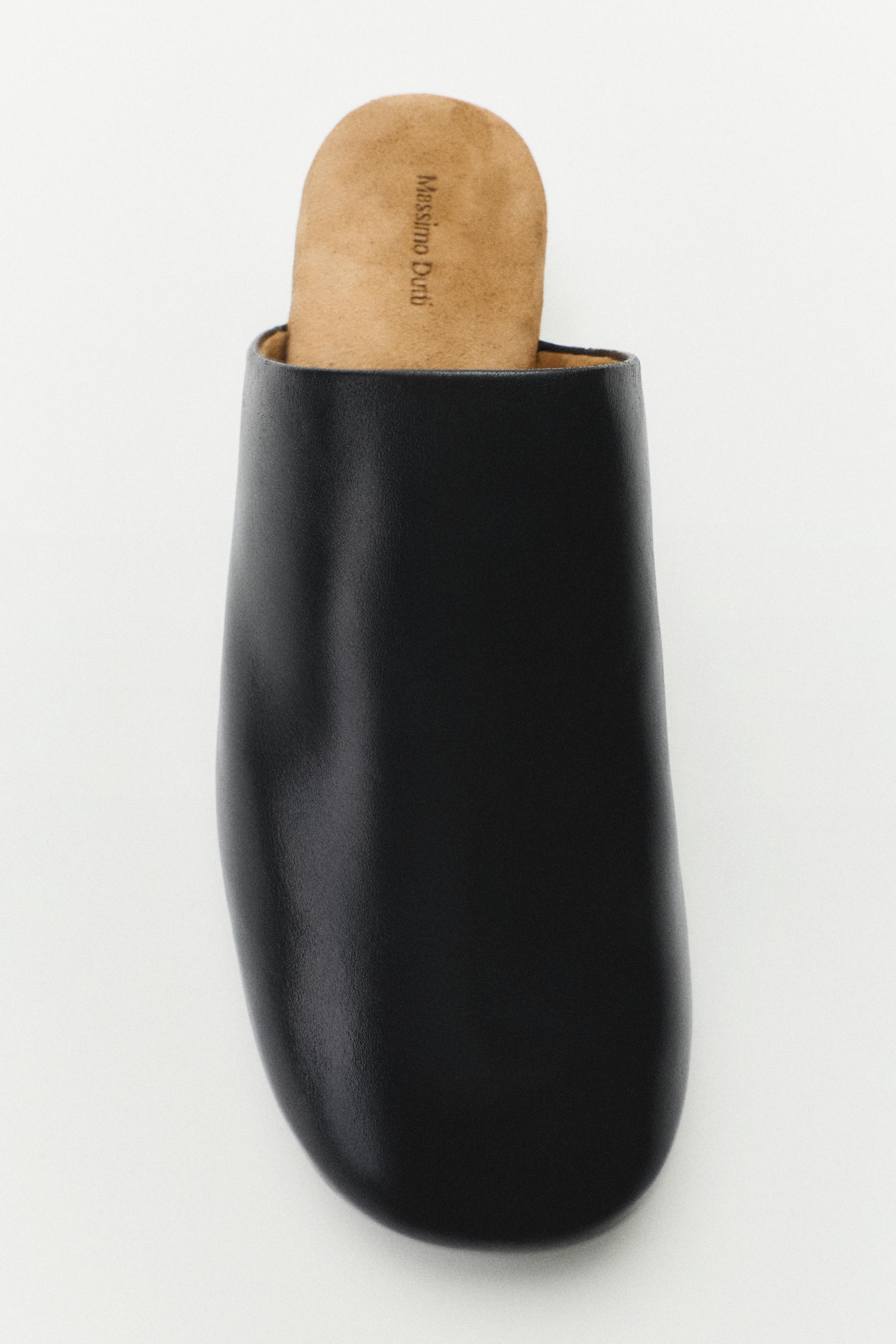 Soft leather mule — BLACK