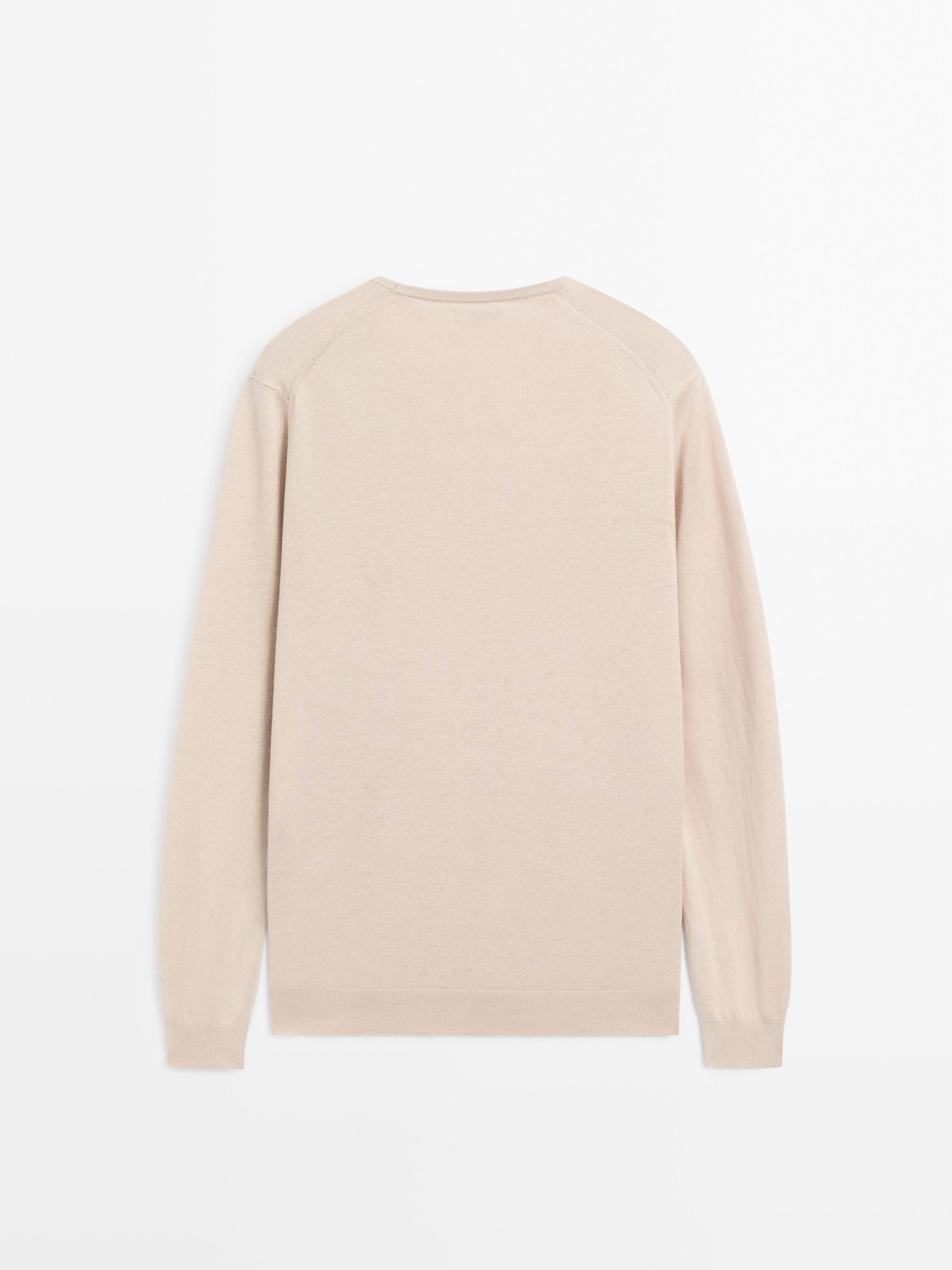 Cotton blend knit sweater
