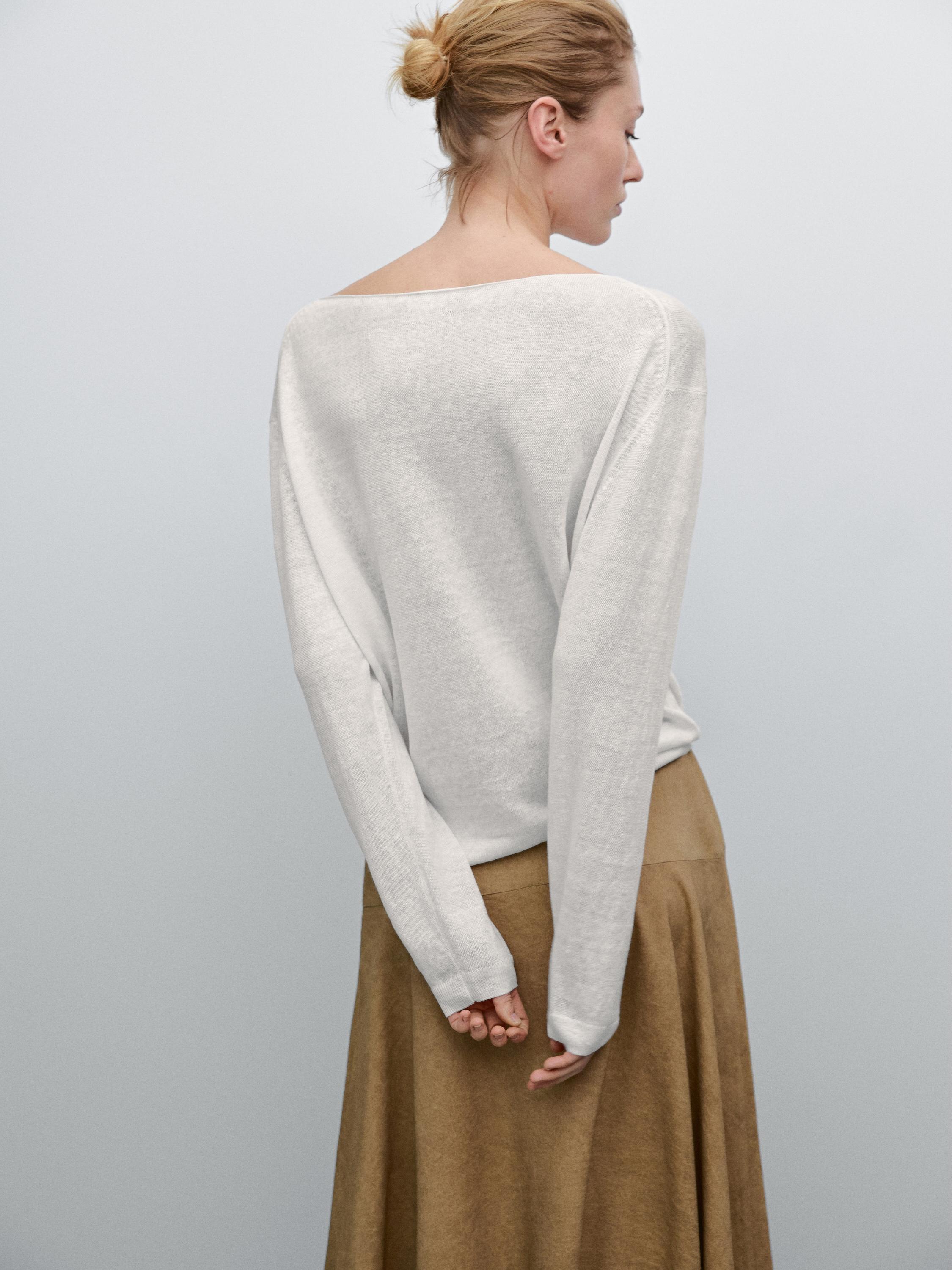 100% linen fine knit sweater