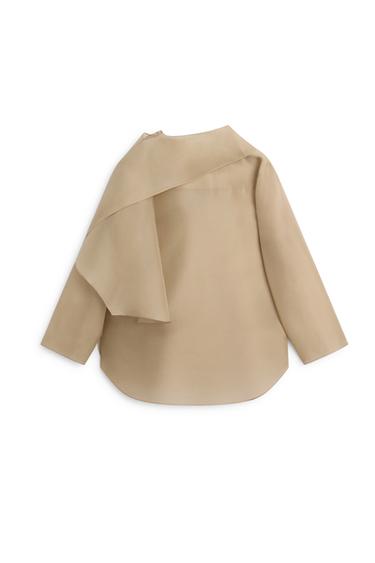 Flowing organza blouse with scarf detail - LIMITED EDITION — CHAMPAGNE 7