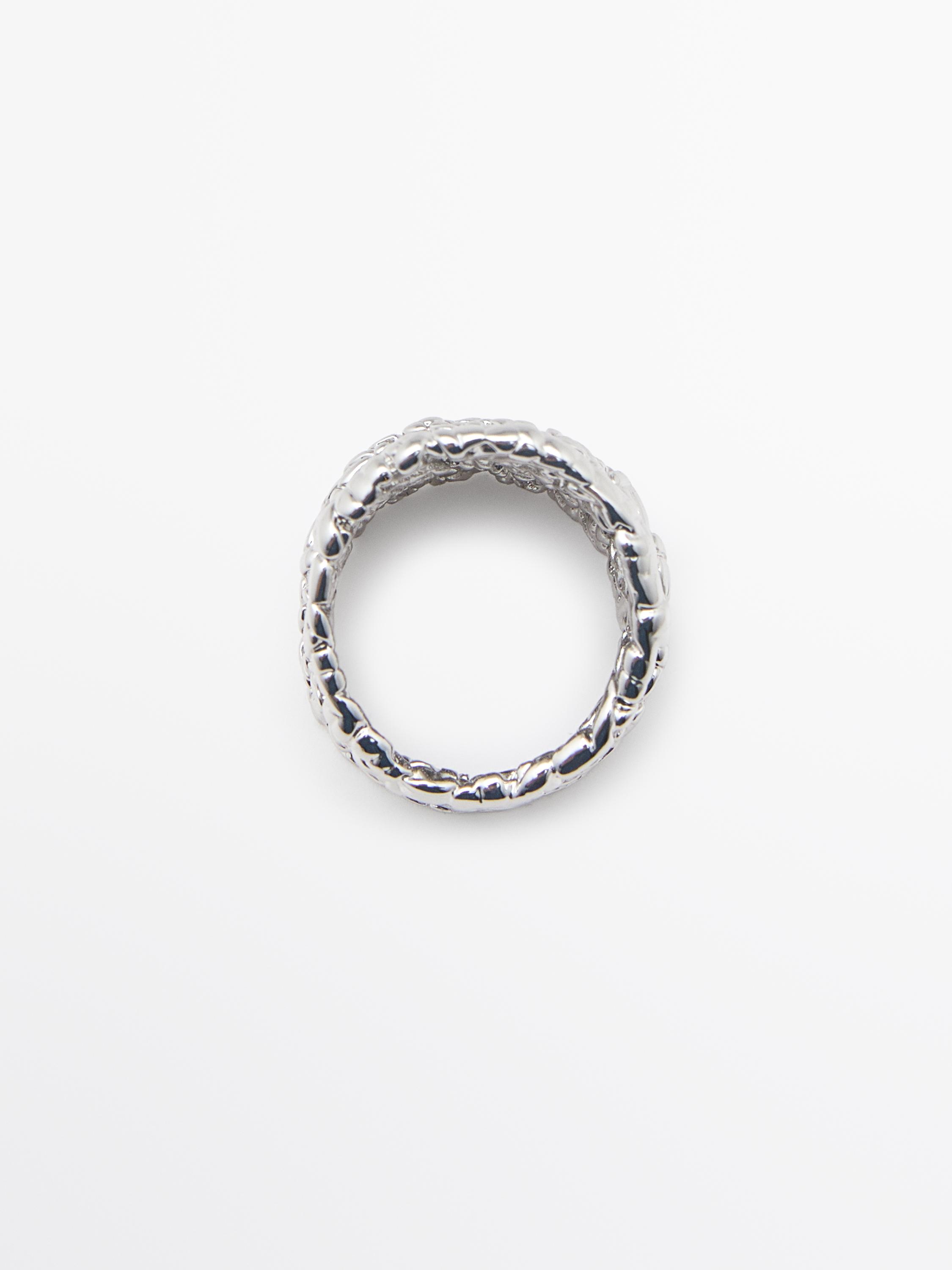 Wide braided ring — SILVER