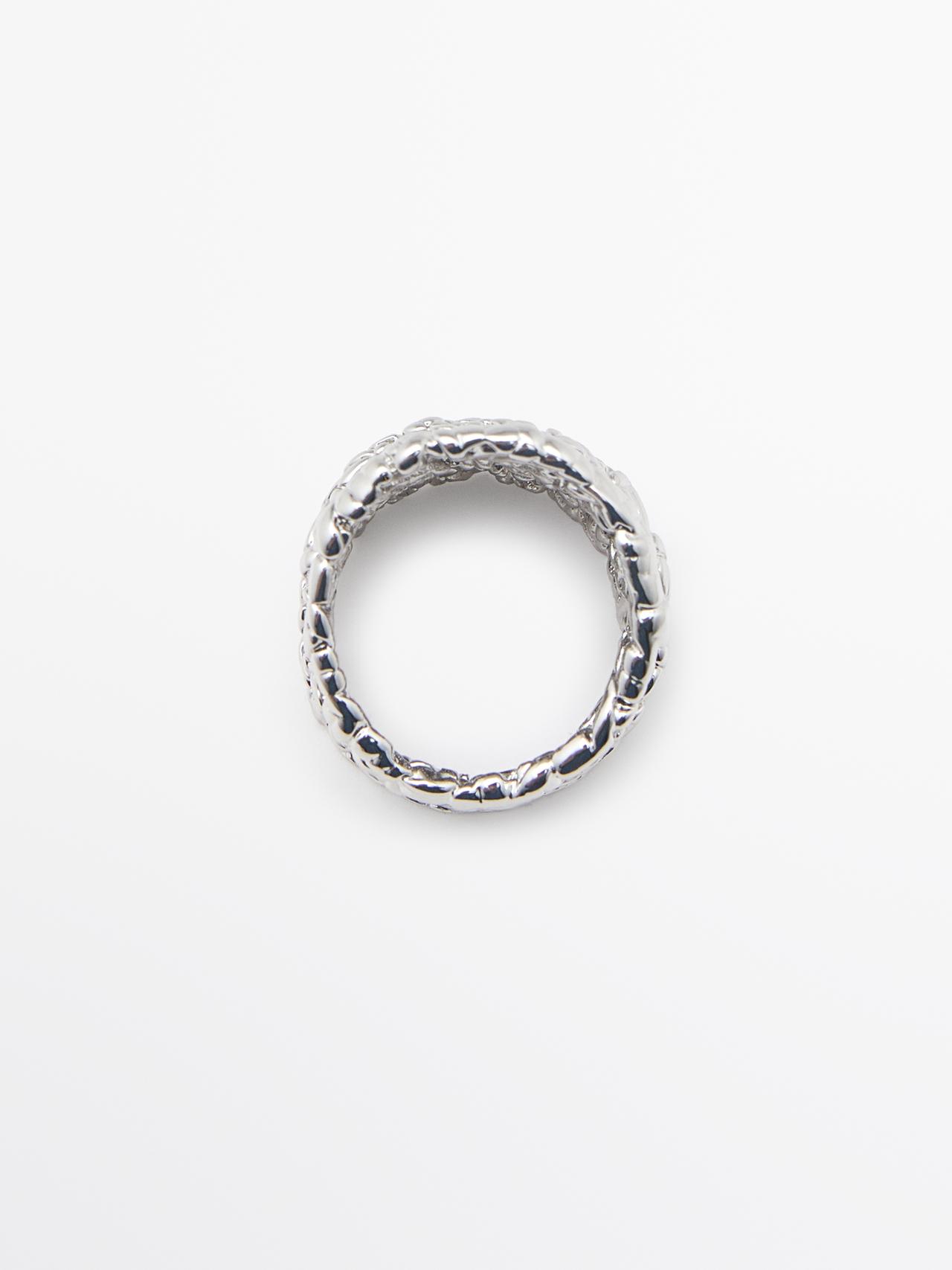 Wide braided ring — SILVER