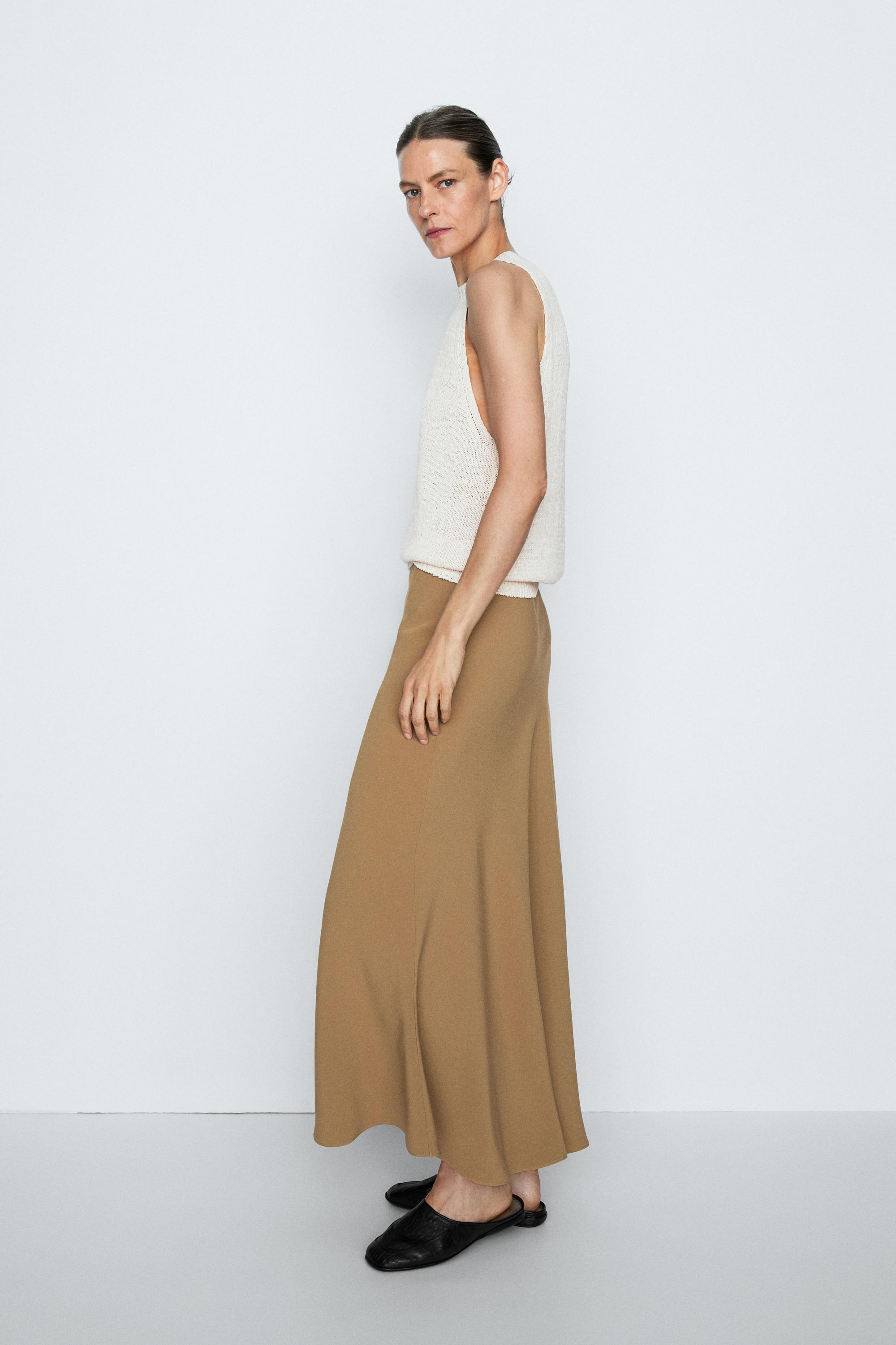 Flowing flared midi skirt - STUDIO
