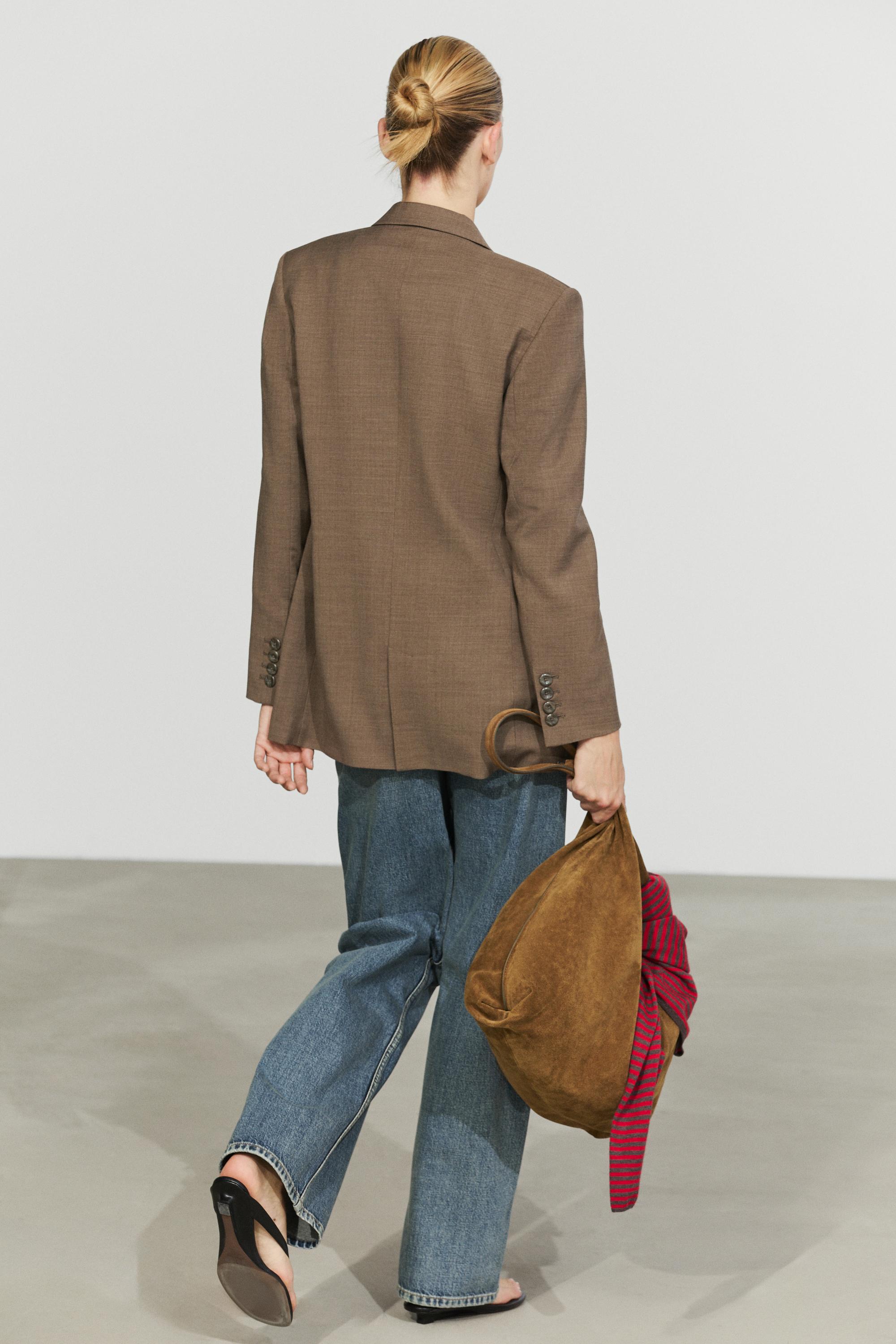 Melange 100% wool suit blazer — CAMEL