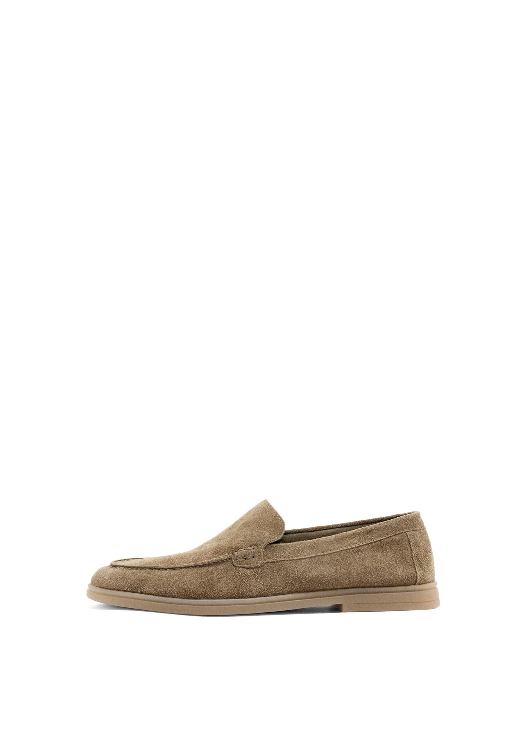 Split leather loafers — MINK