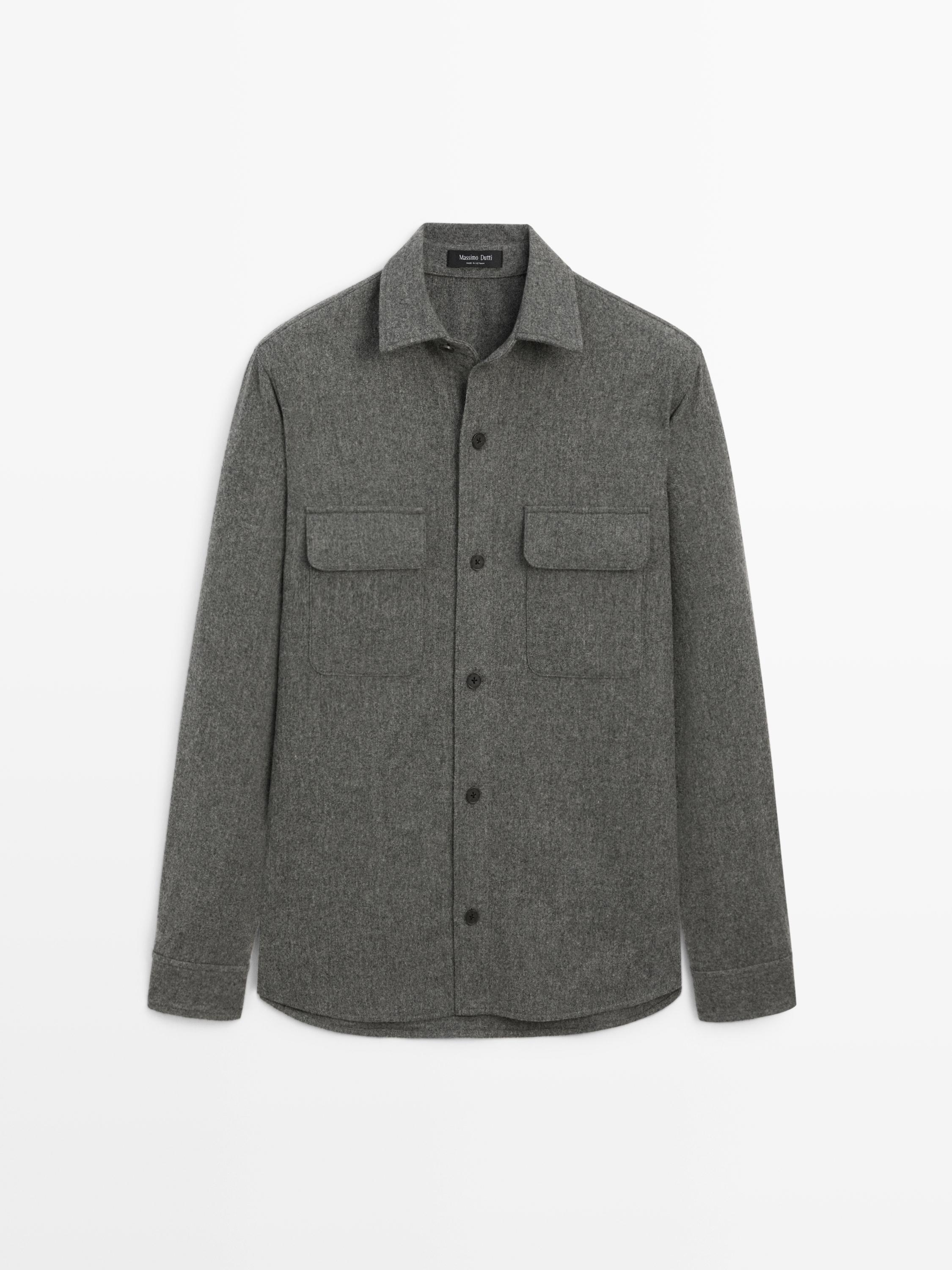 Sobrecamisa bolsillos mezcla lana