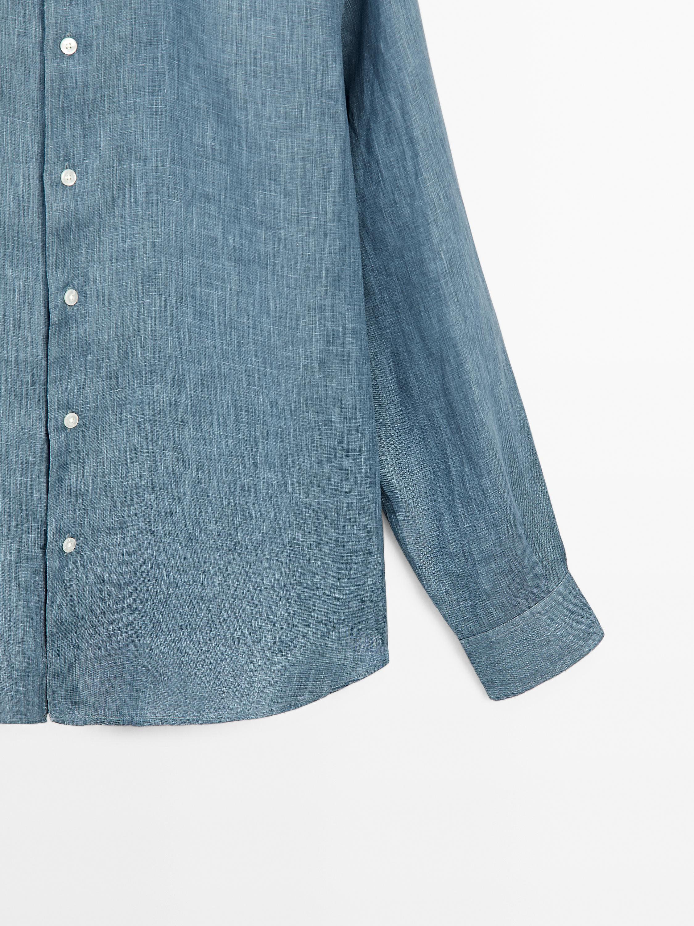 Лека риза със стандартна кройка от 100% лен