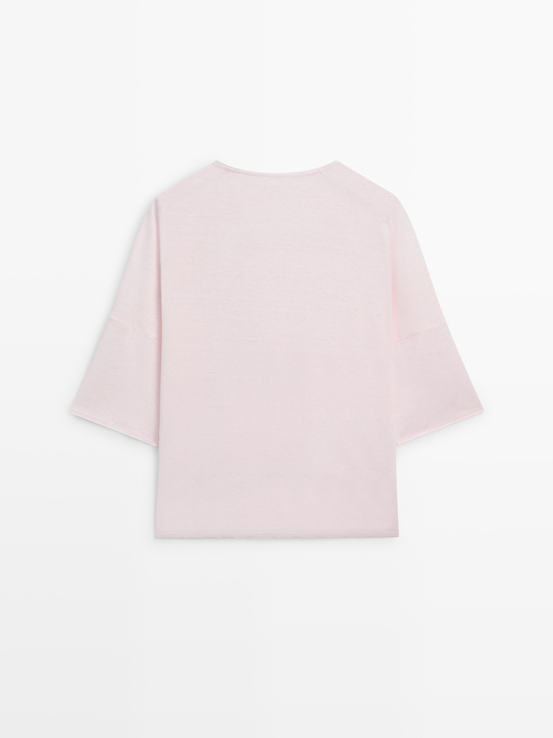 Keten karışımlı t-shirt