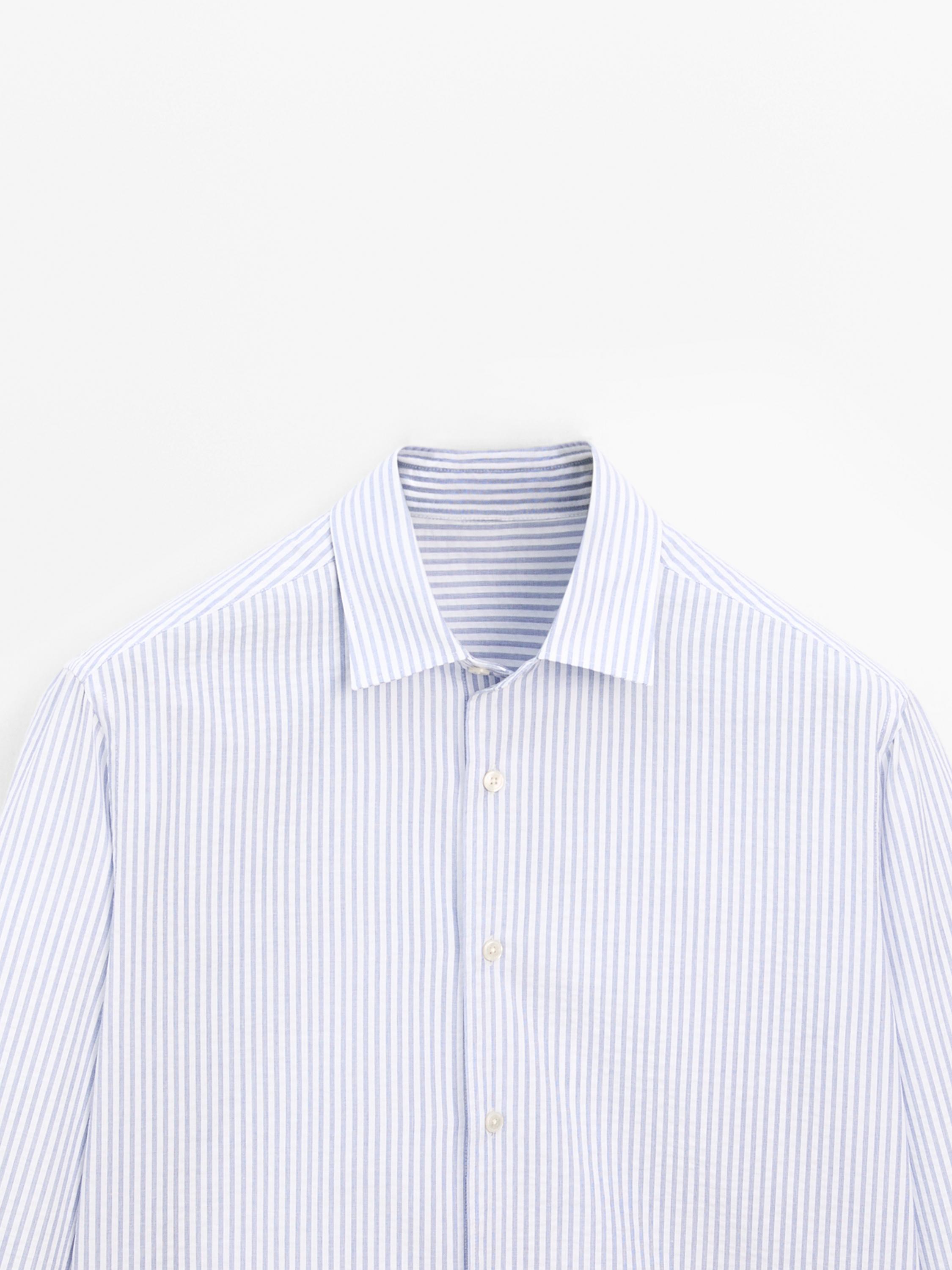 Chemise à rayures regular fit 100 % coton