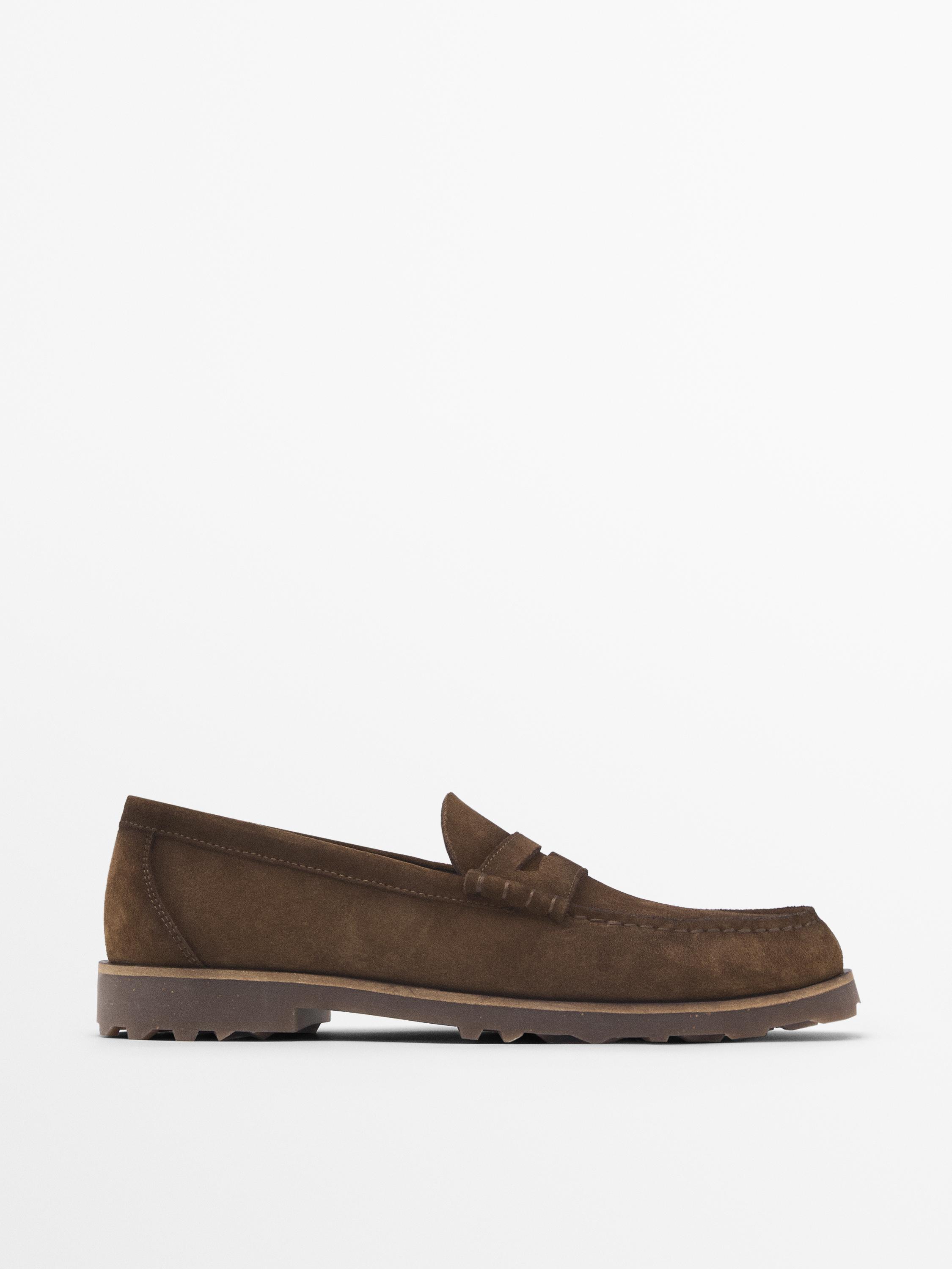 Split leather loafers