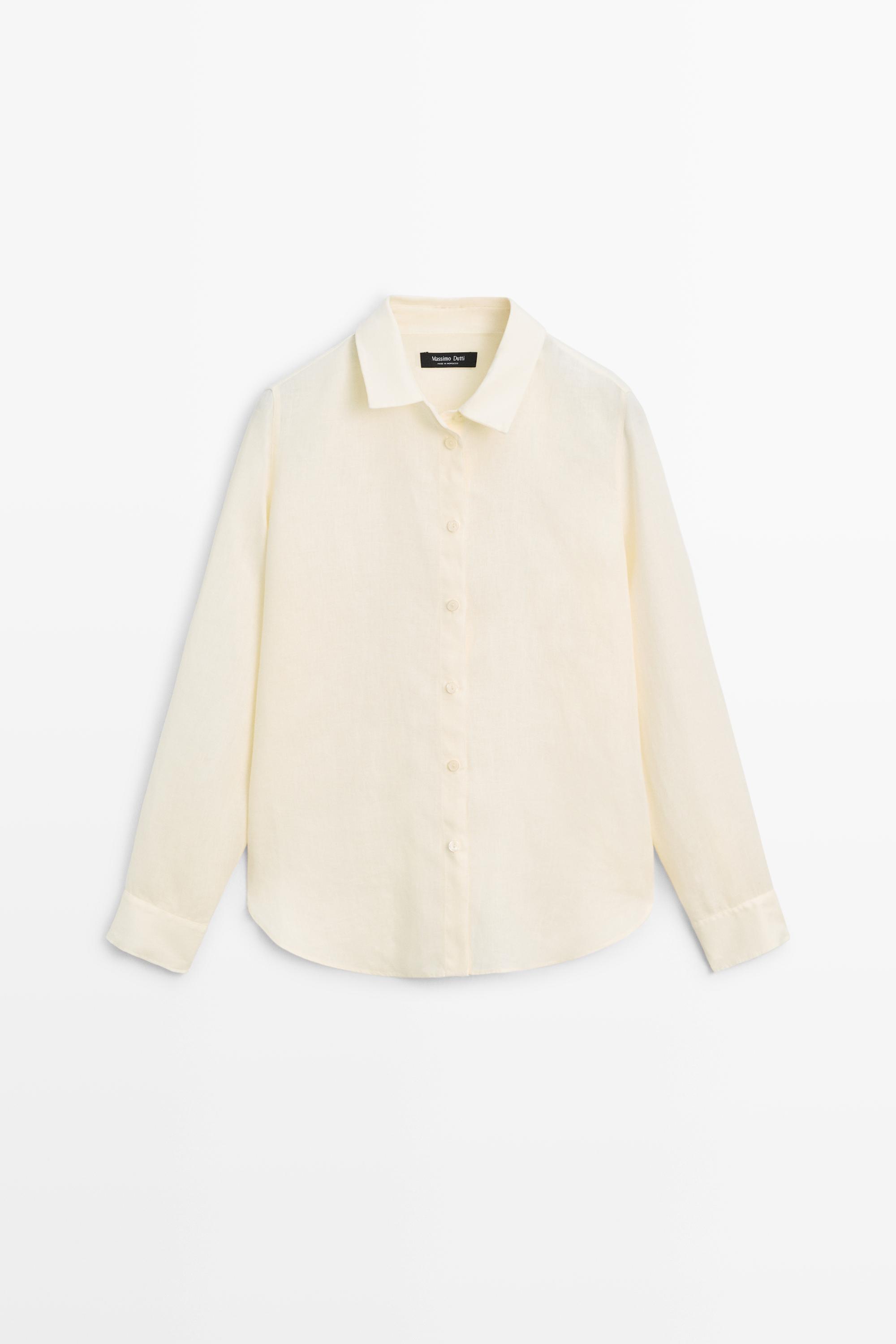 Flowing 100% linen shirt — YELLOW