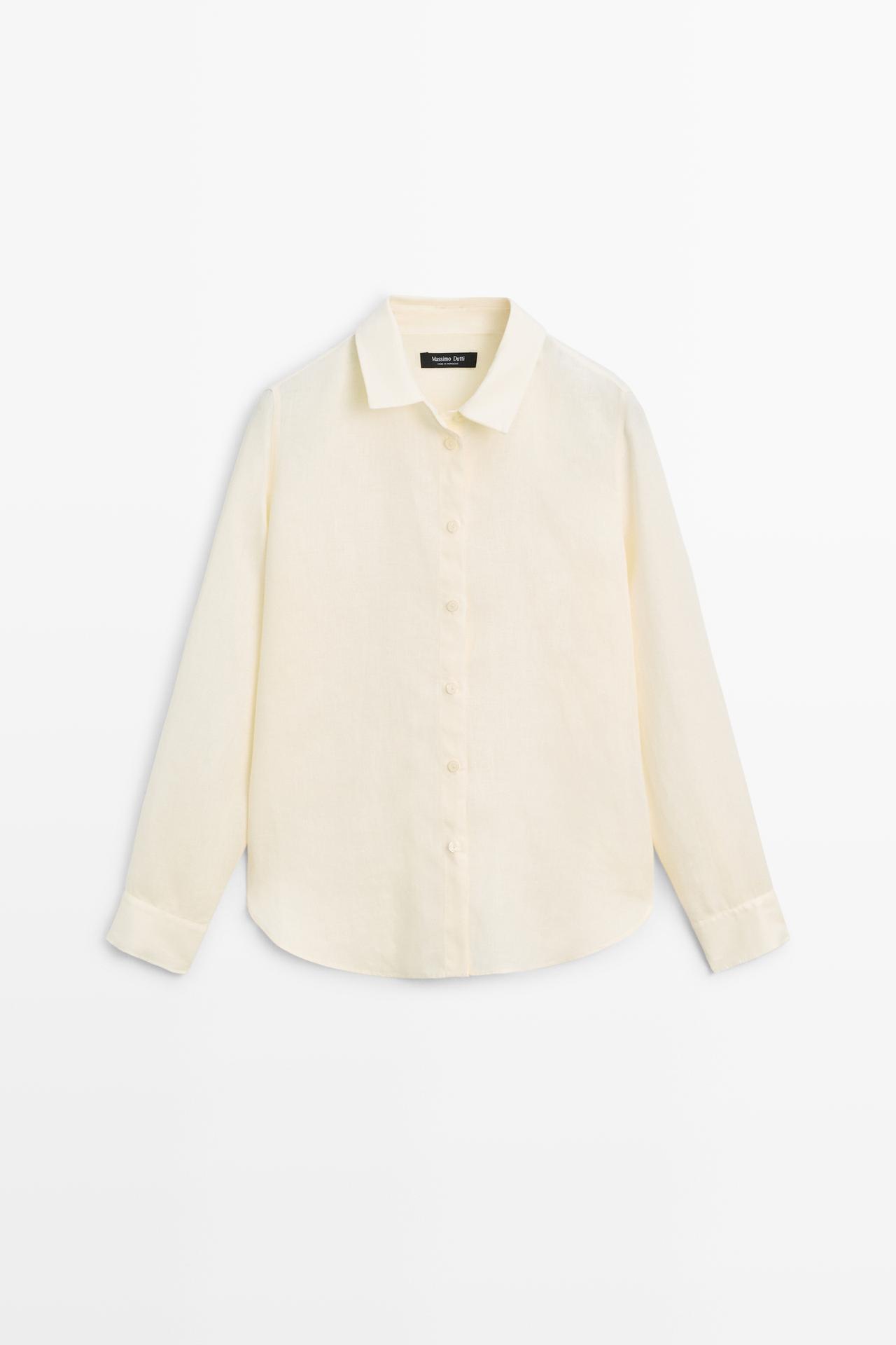 Flowing 100% linen shirt — YELLOW