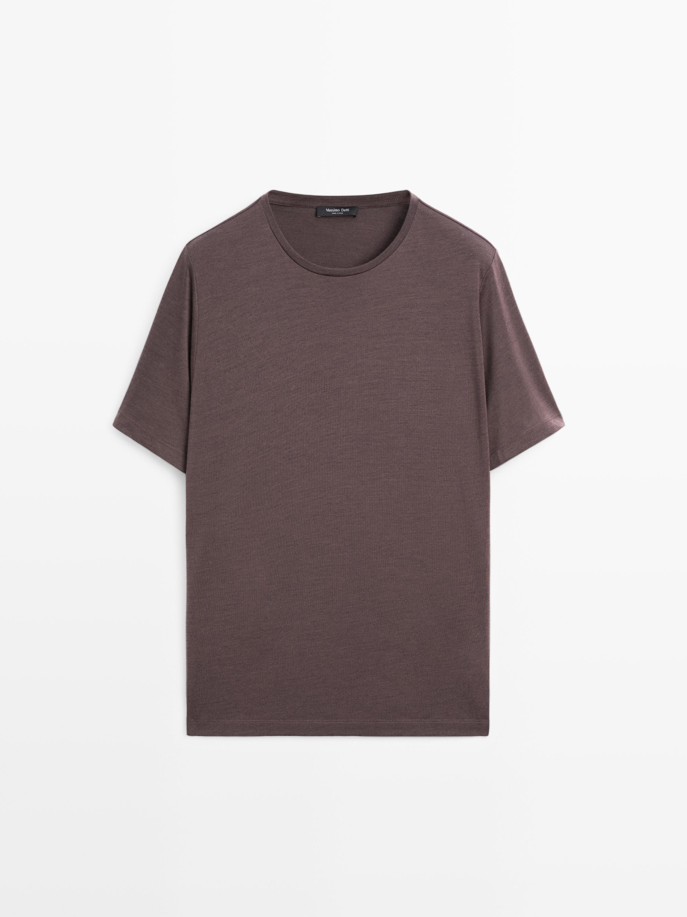 T-shirt à manches courtes en laine mélangée