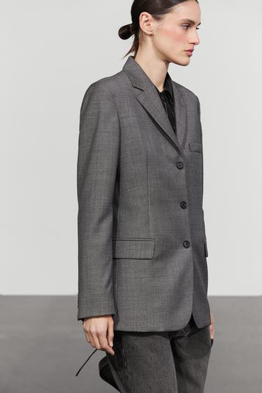 100% wool suit blazer with pockets — DARK GREY 8