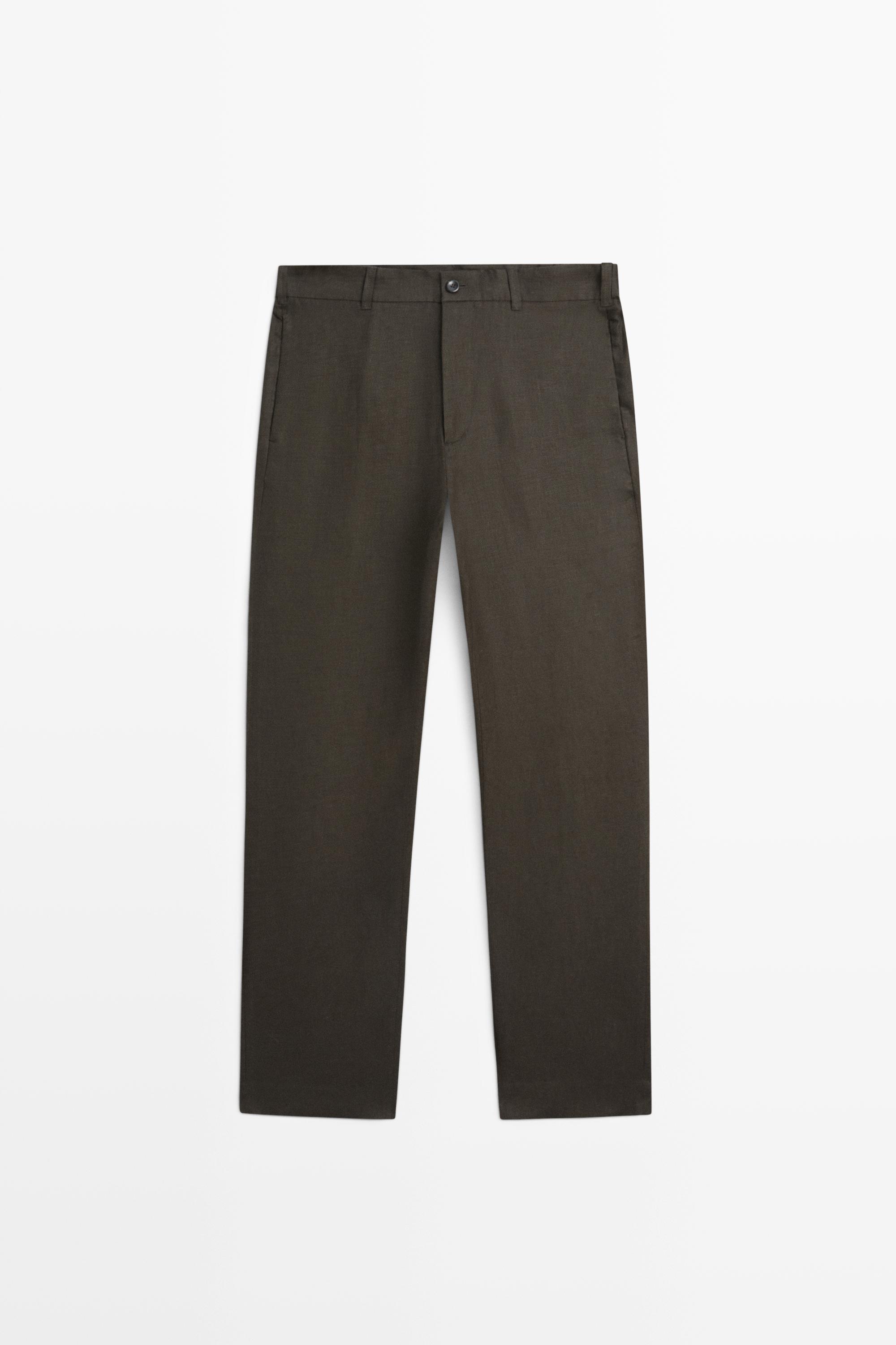 Tapered fit linen pants