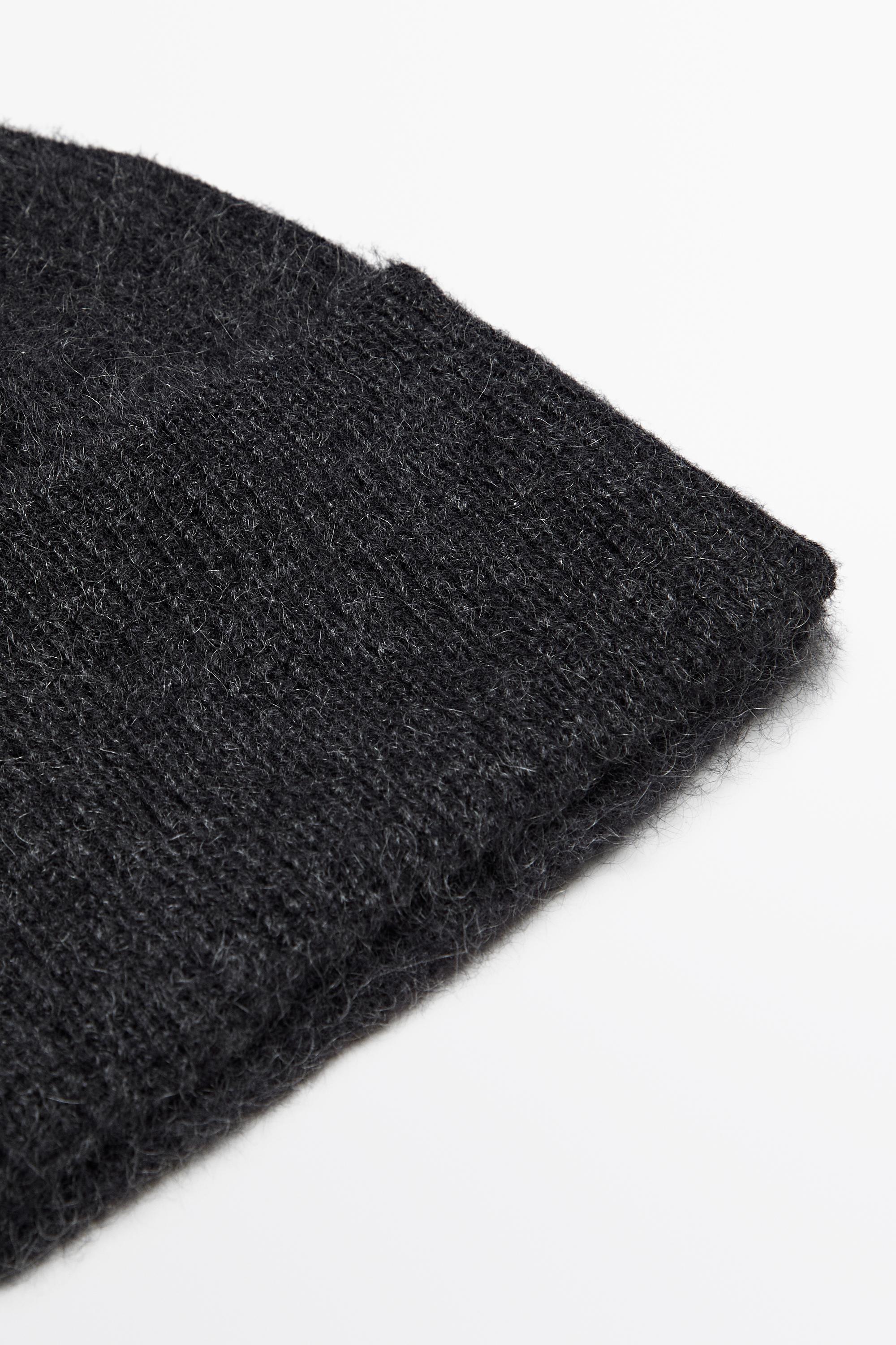 100% cashmere knit beanie — ANTHRACITE GREY