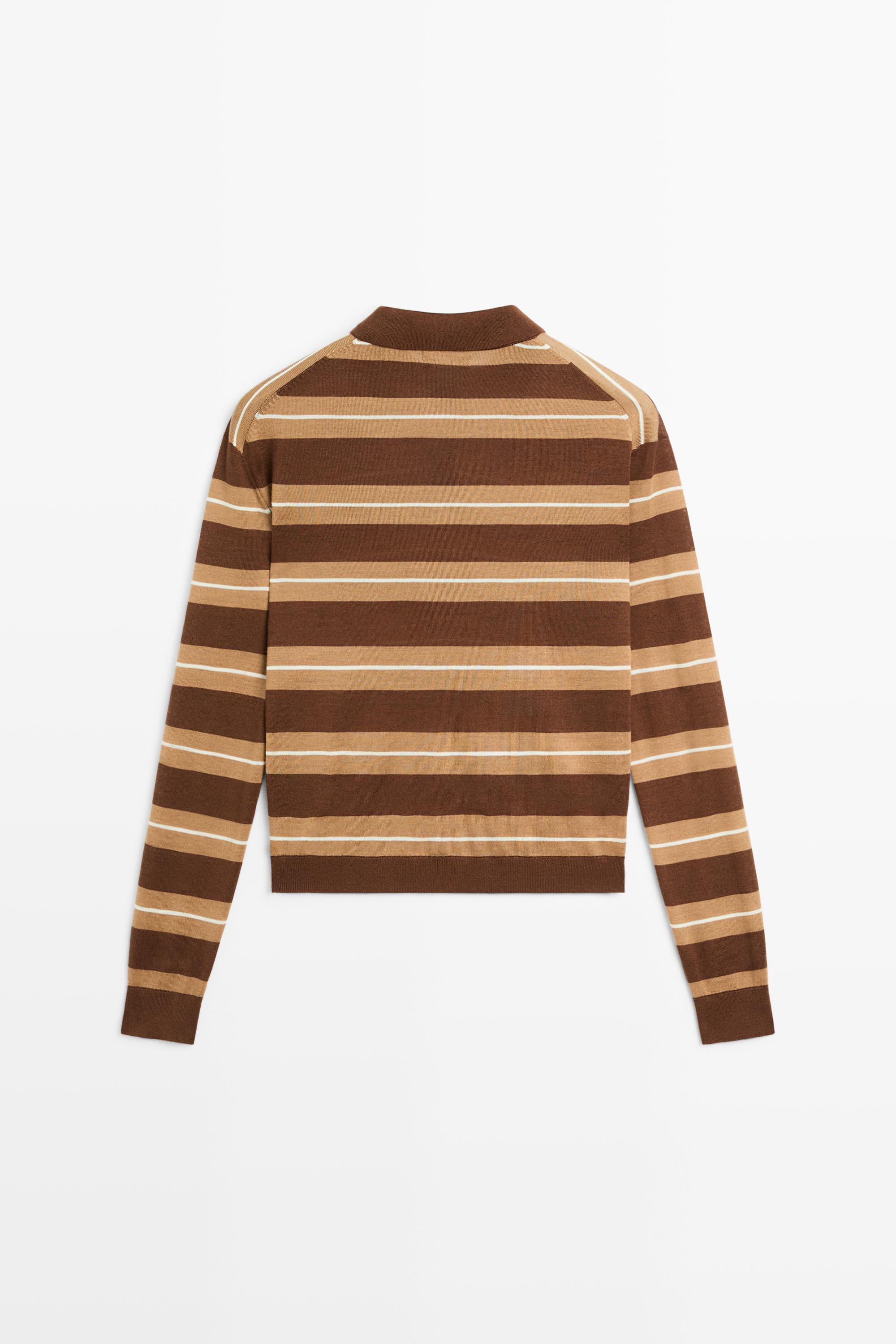 Striped polo sweater — TOFFEE