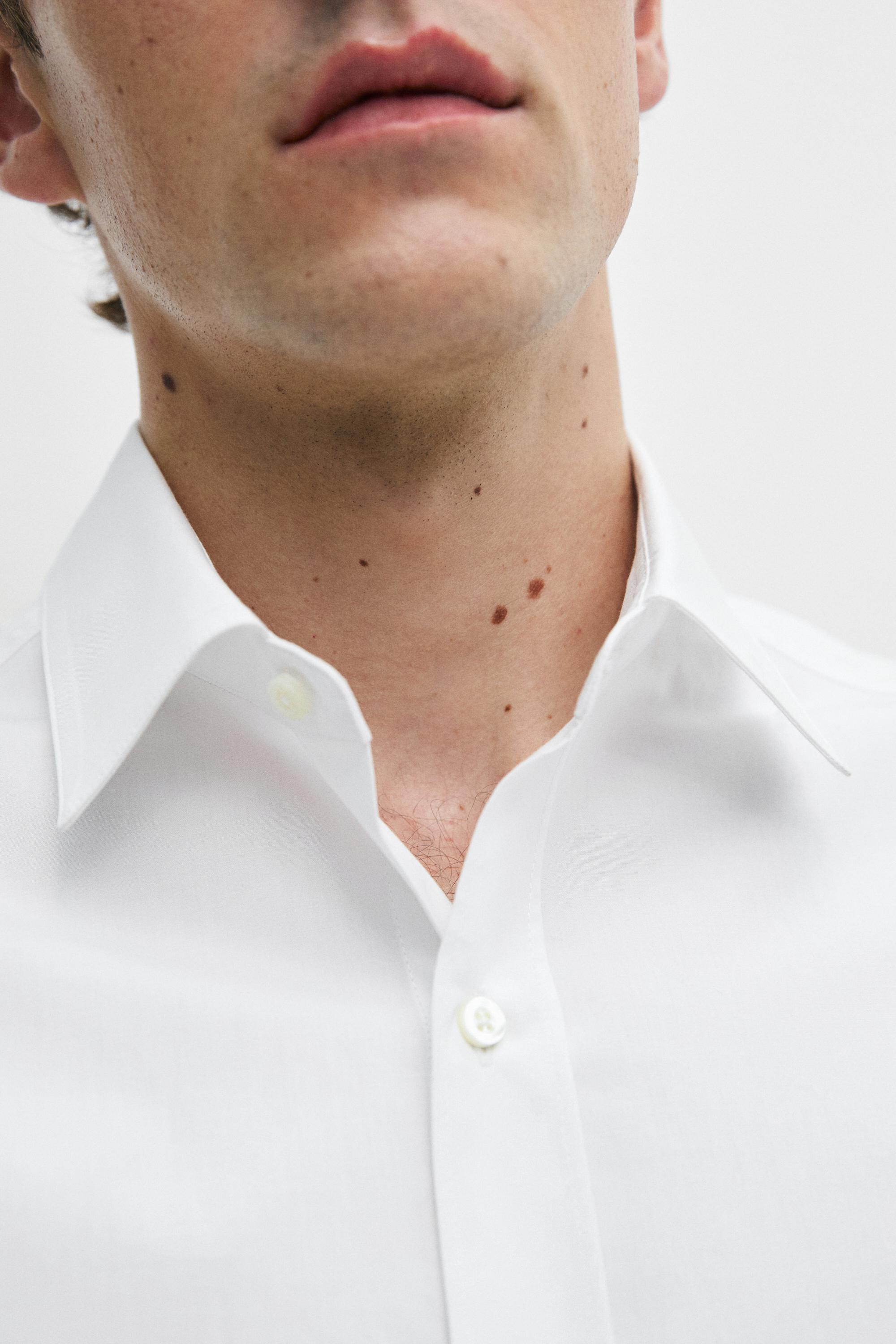 100% cotton relaxed fit shirt — WHITE