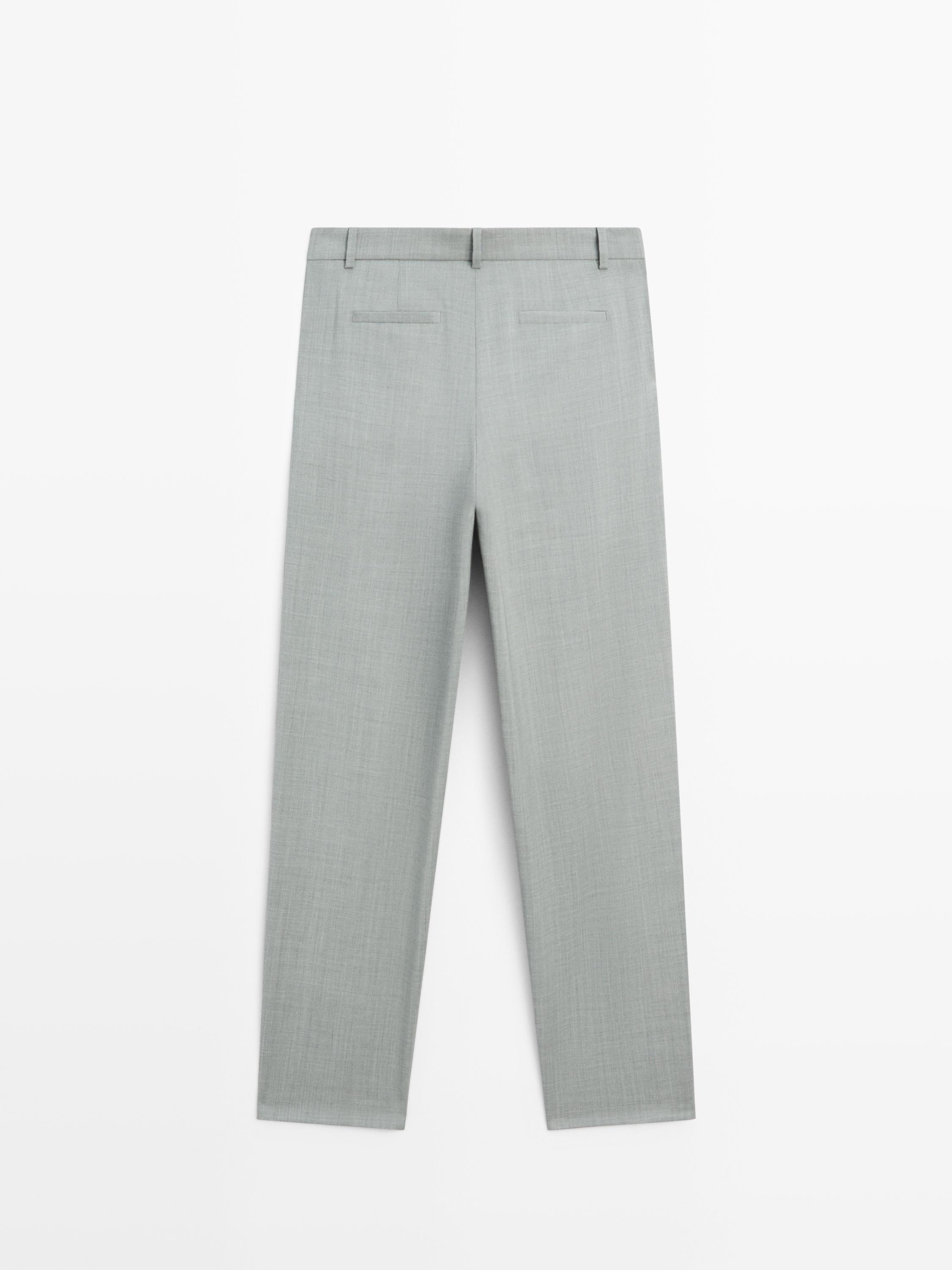 Flowing trousers with darts — BLUISH GREY
