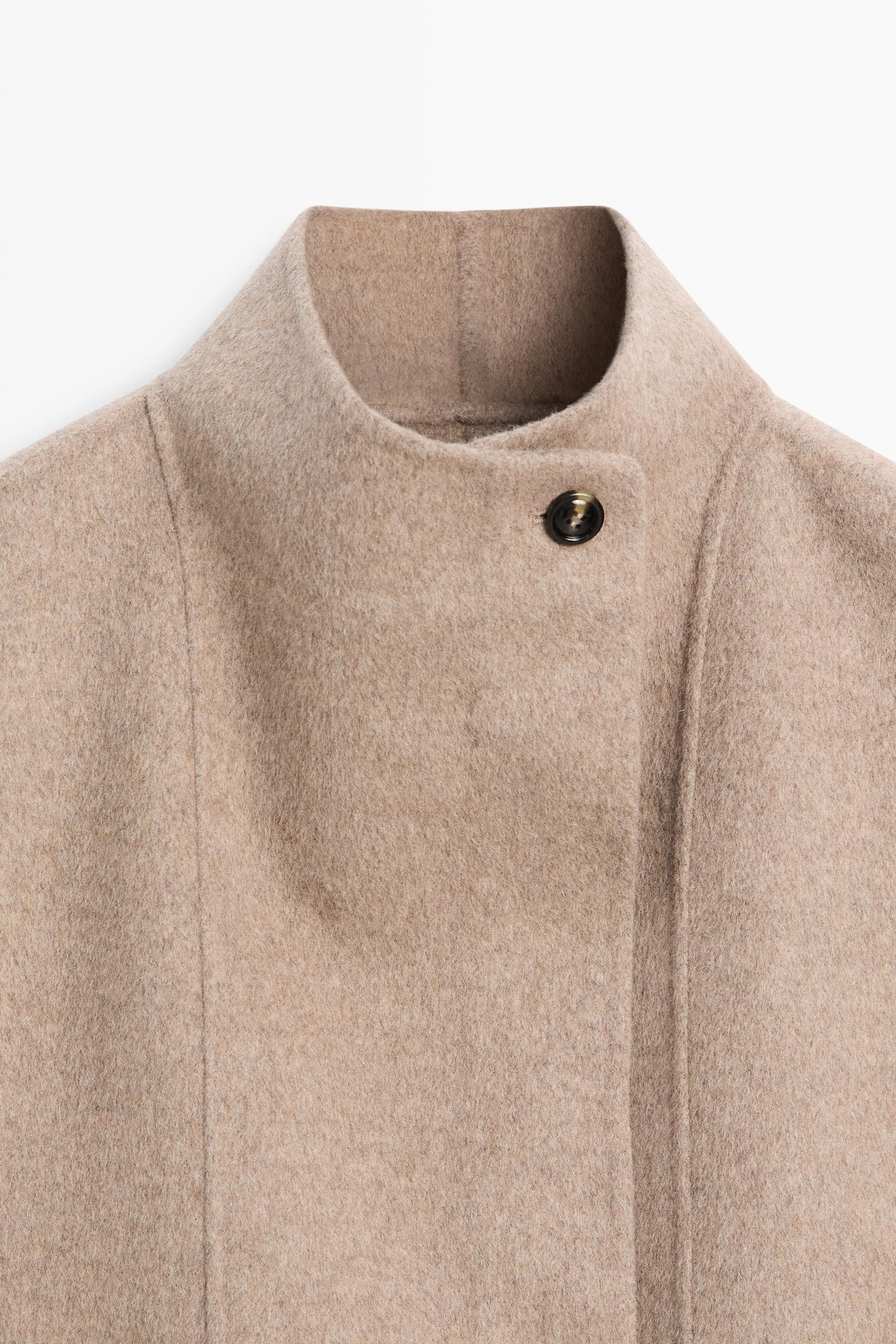 Short wool-blend jacket — TAUPE GREY