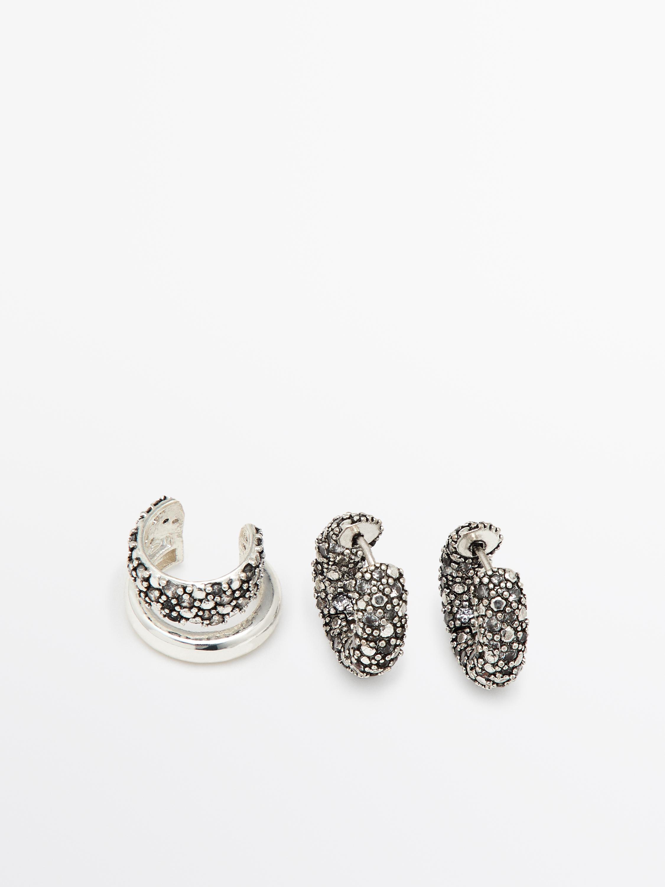 Lot boucles d’oreilles et bijou d’oreille texturés et brillants
