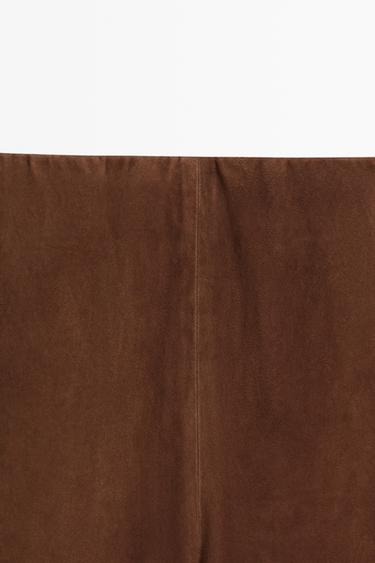Flare fit suede pants — BROWN 4