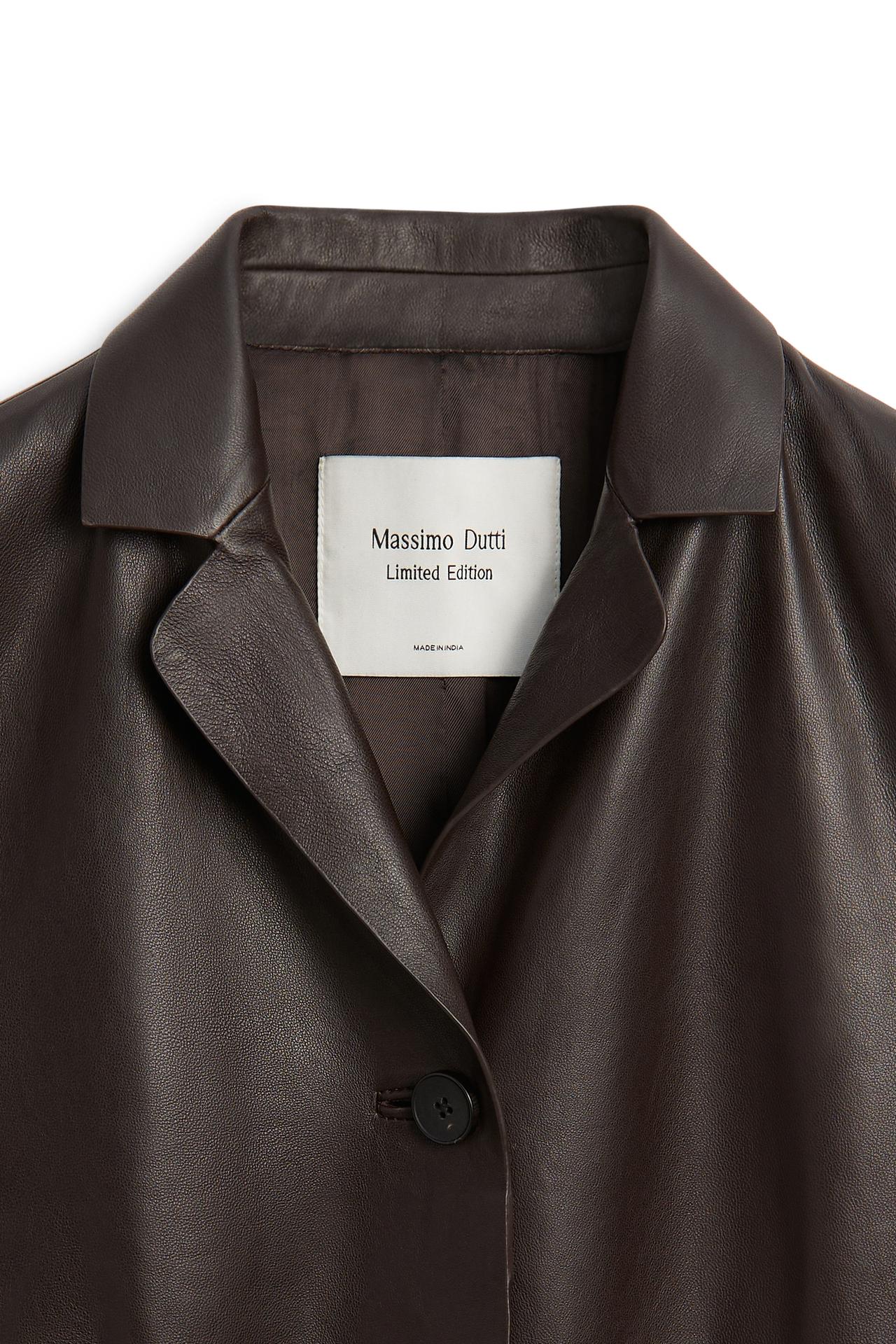 Fitted leather coat - LIMITED EDITION — BROWN