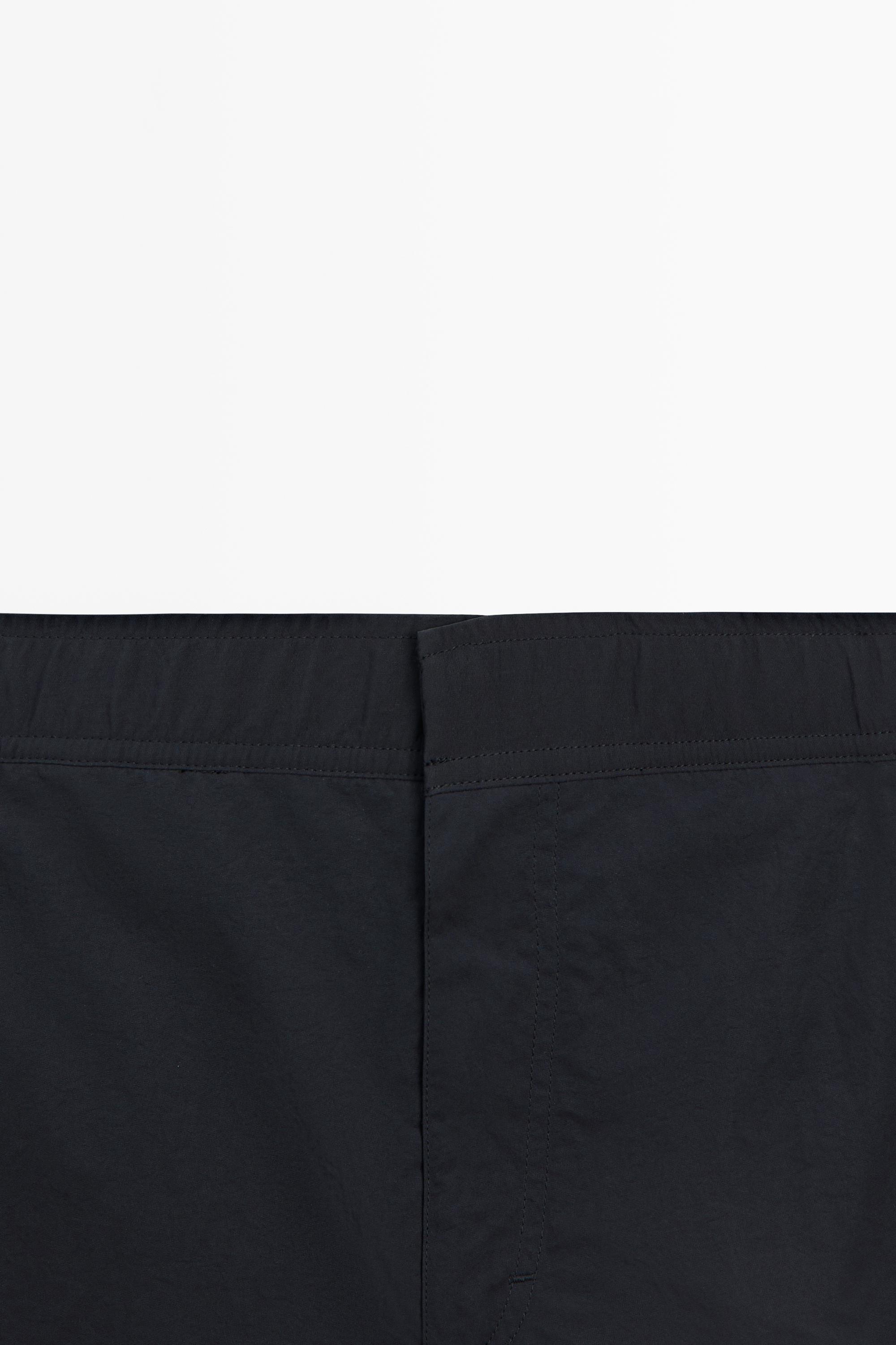 Plain swimming trunks with waist detail — NAVY BLUE