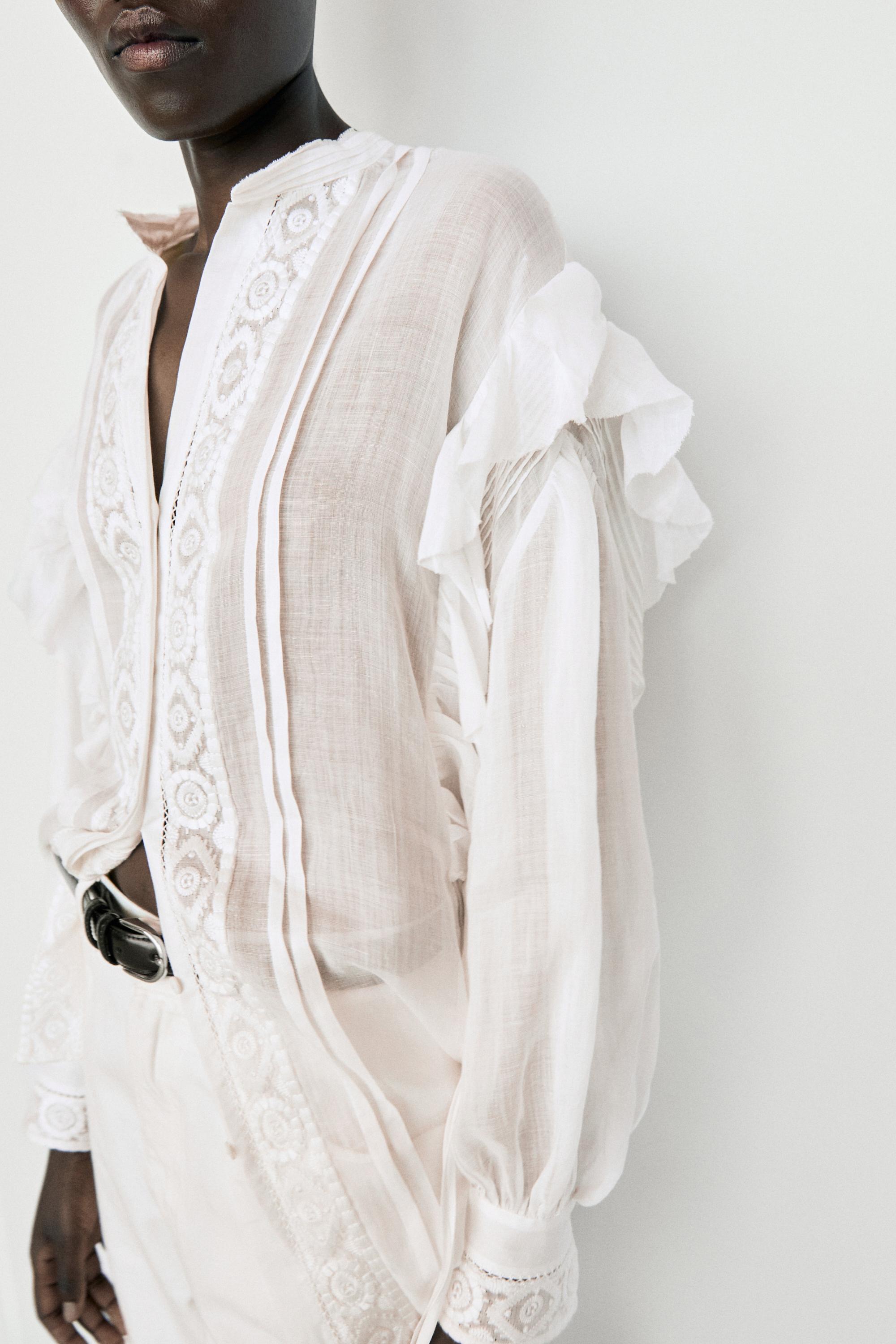 High-waist wide-leg jeans — Off white