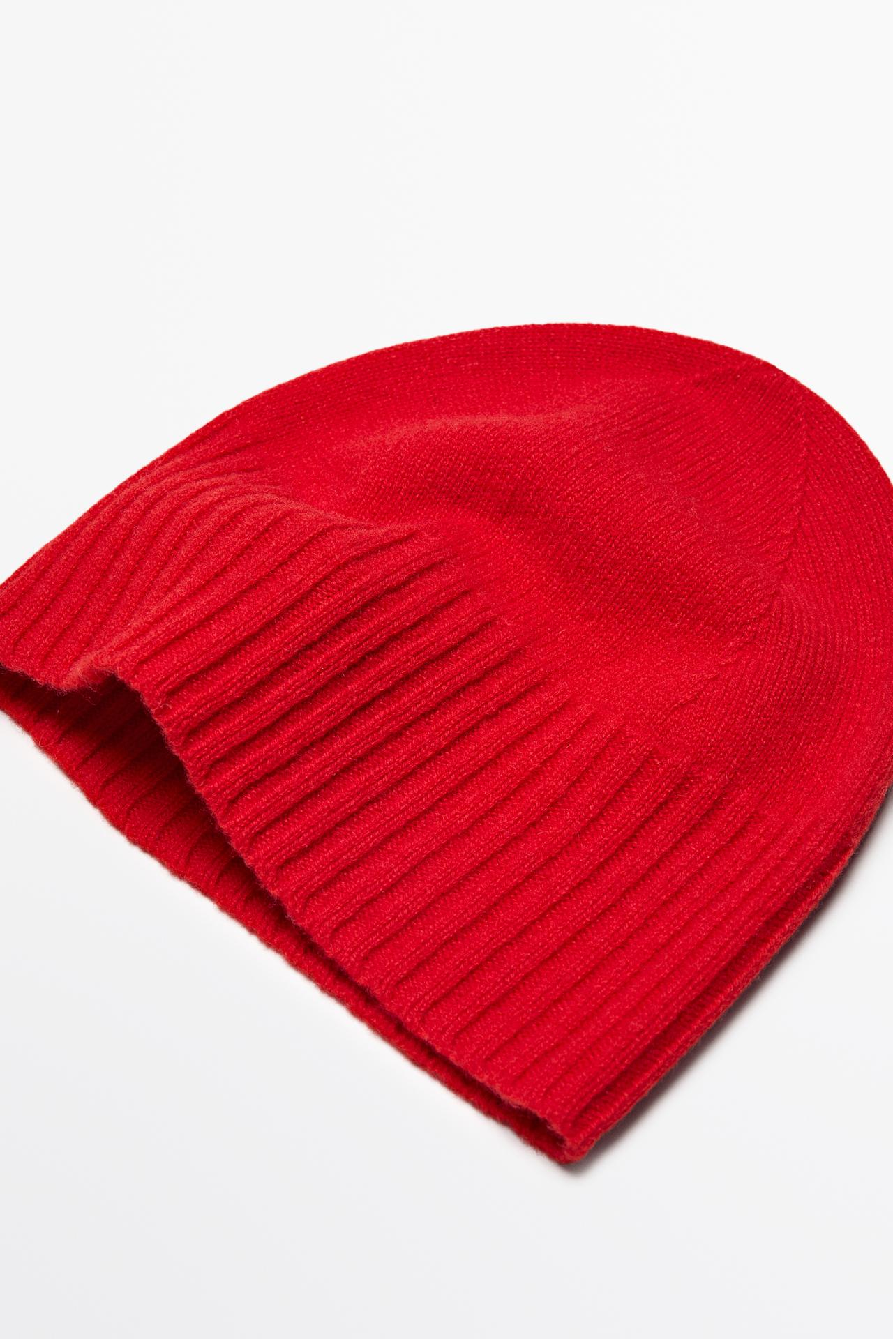Wool and cashmere knit beanie — RED